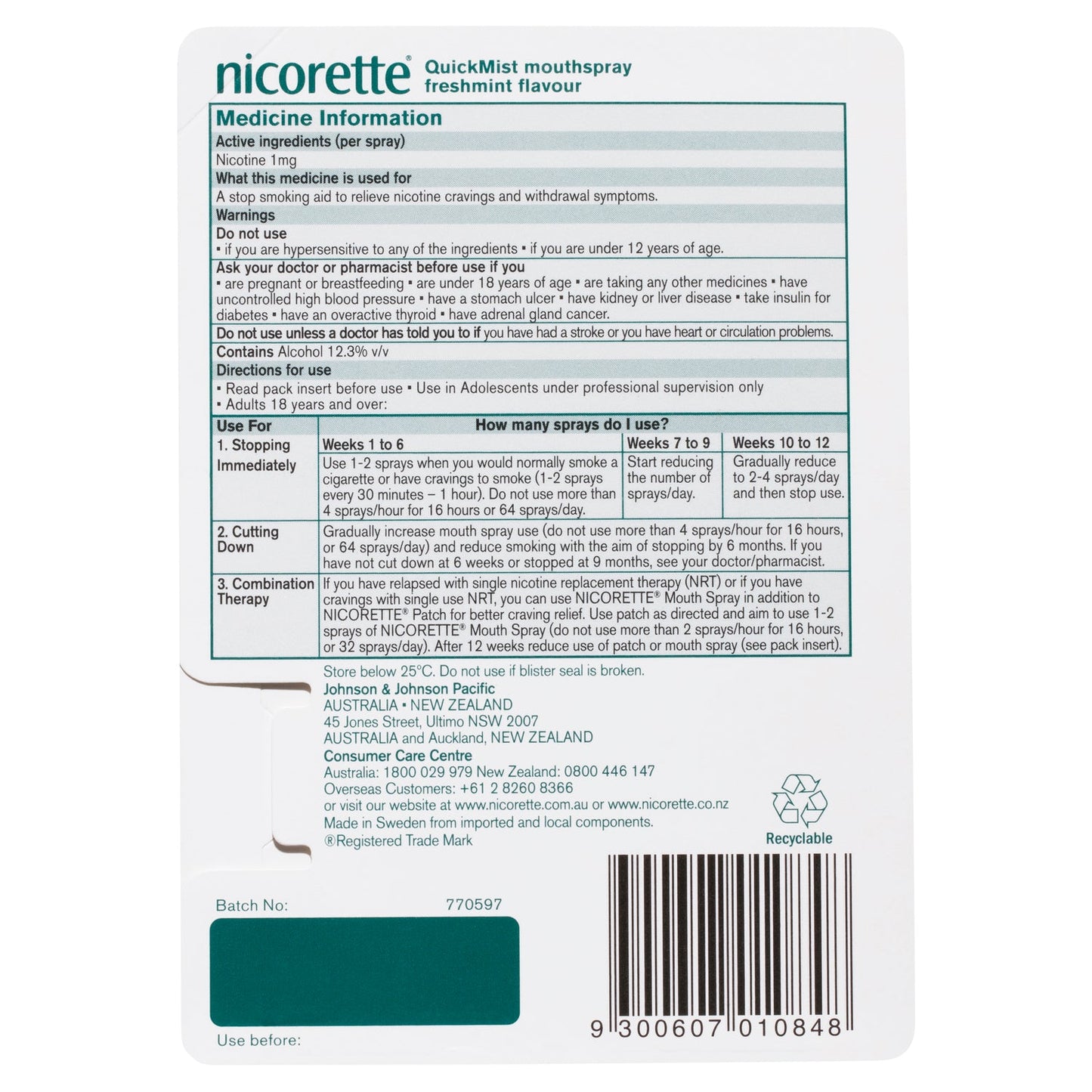 Nicorette Quick Mist 150 Sprays - Cutprice Online
