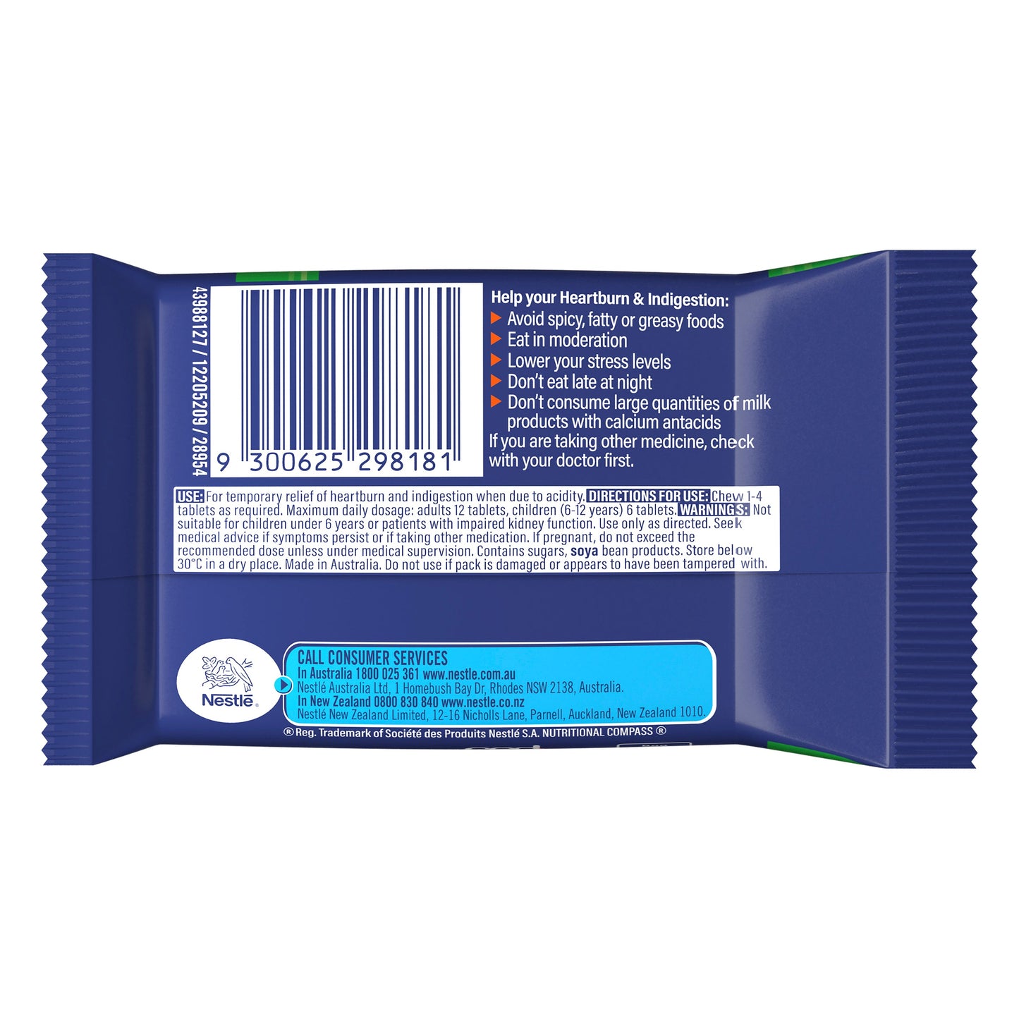 QUICK-EZE Heartburn & Acid Indigestion Peppermint Chewy Flavour Tablets 3 x 8 - Cutprice Online