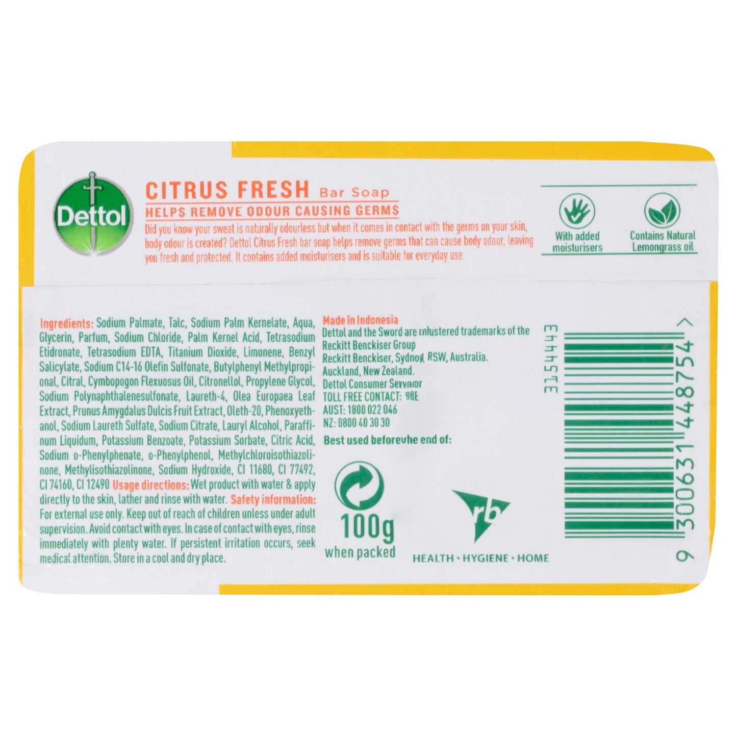 Dettol Citrus Fresh Bar Soap 100g 3PK - Cutprice Online