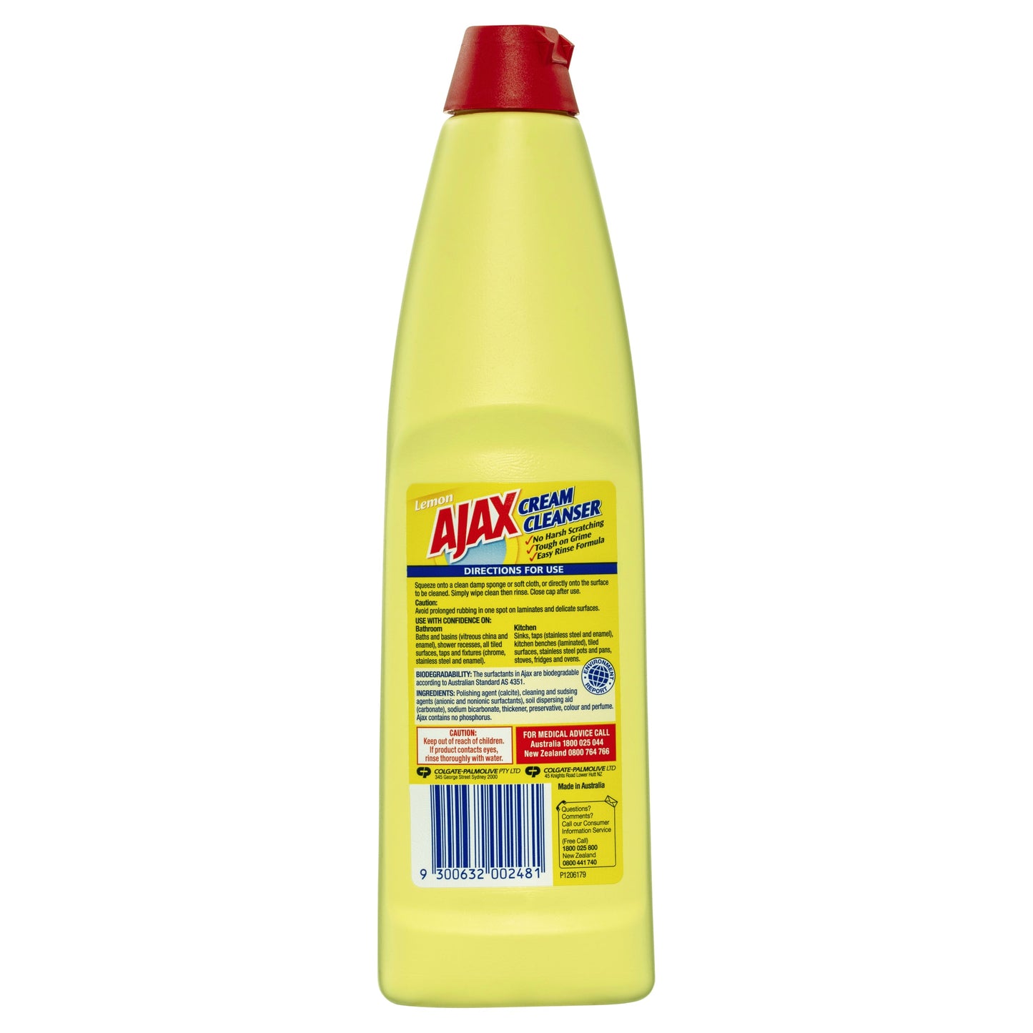 Ajax Cream Cleanser Lemon 375ml - Cutprice Online
