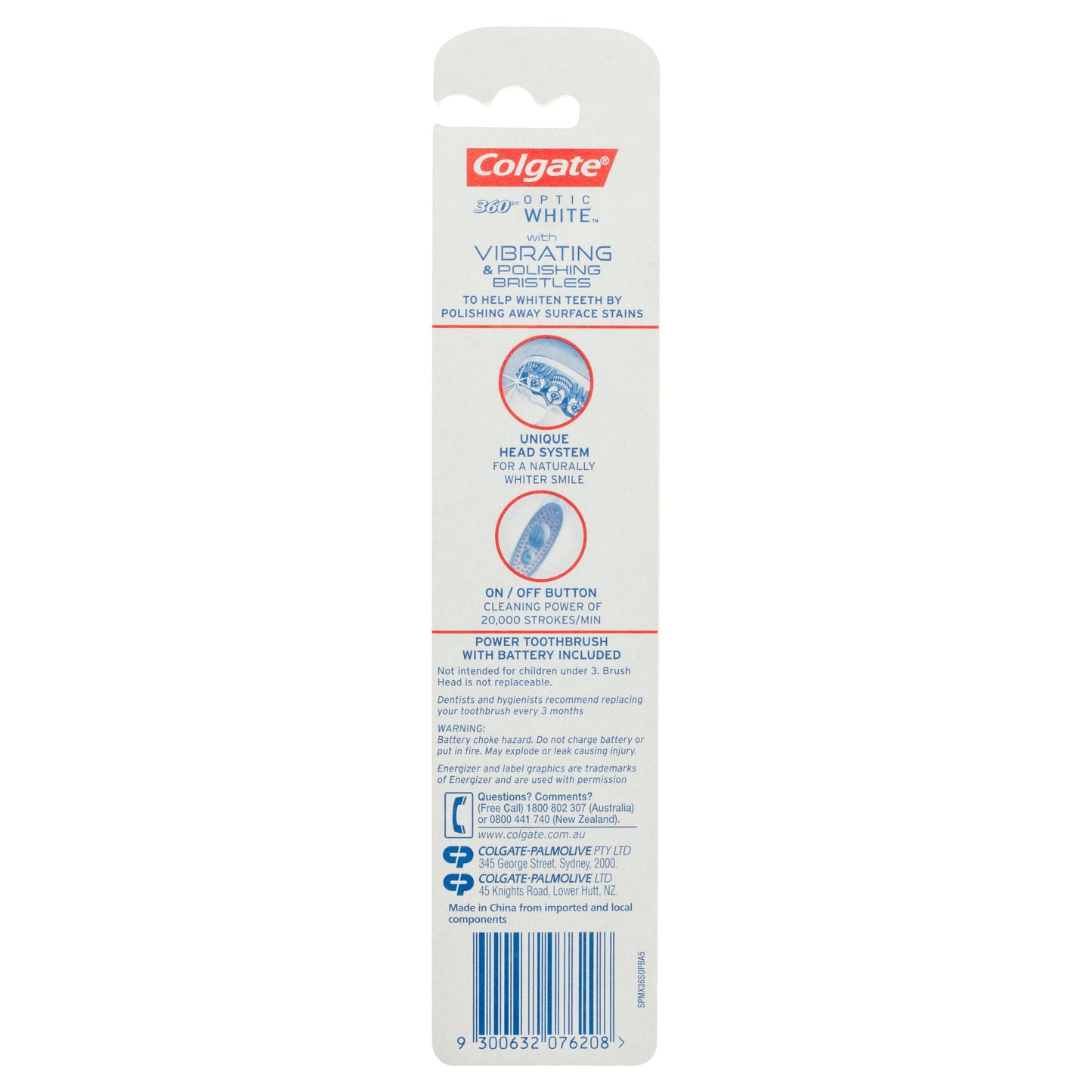 Colgate 360 Optic White Powered Toothbrush Soft with vibrating & polishing bristles Soft - Cutprice Online