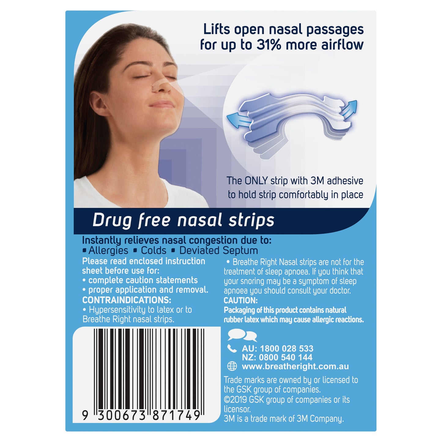 Breathe Right Nasal Strips Clear Large X 30 - Cutprice Online