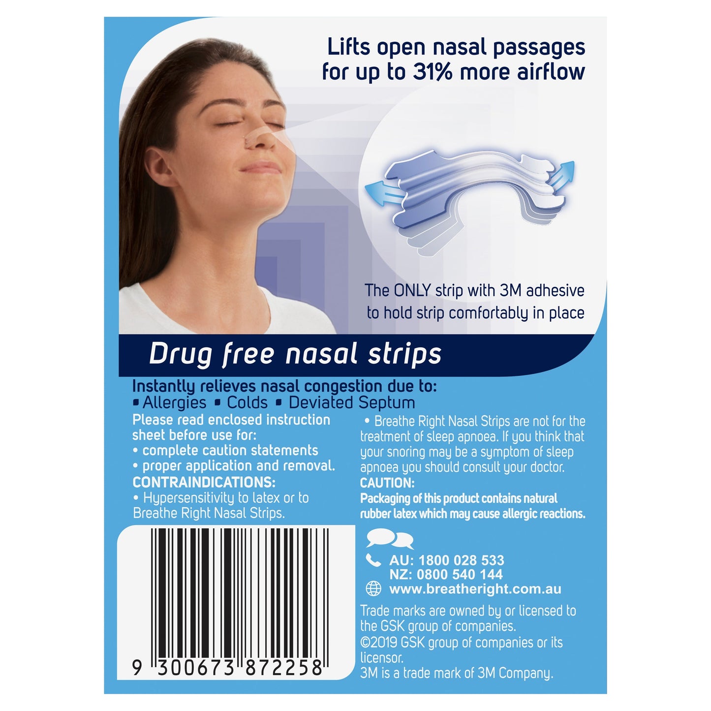 Breathe Right Nasal Strips Clear Regular (Sml/Med) X 30 - Cutprice Online