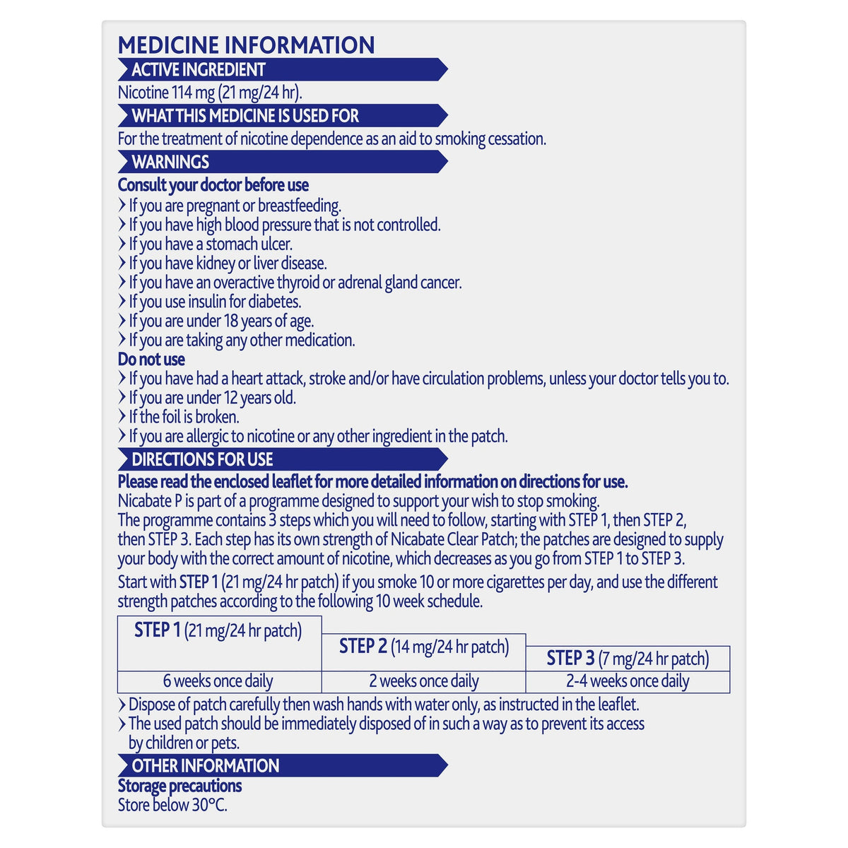 Nicabate P 21mg 28 Patches
