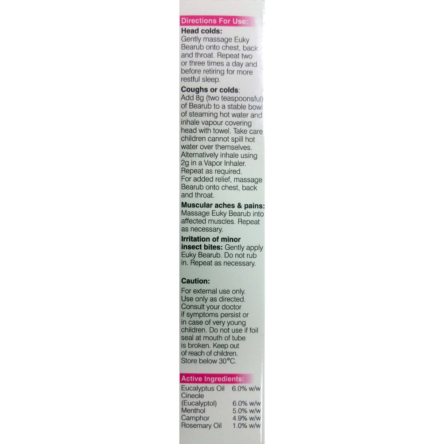 Euky Bearub Eucalyptus Chest Rub 50g - Cutprice Online