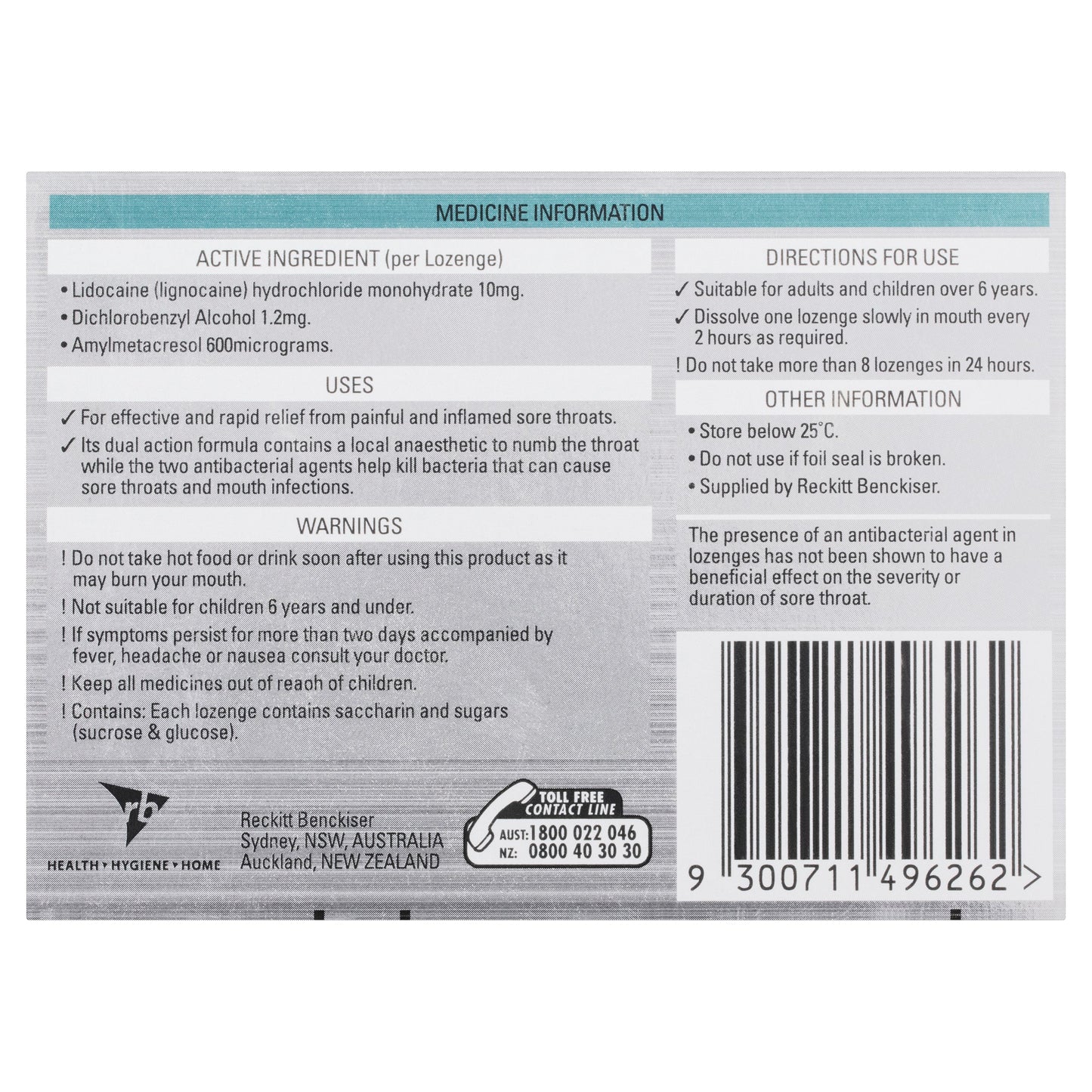 Strepsils Plus Numbing Lozenges 16pk Sore Throat Pain Relief - Cutprice Online