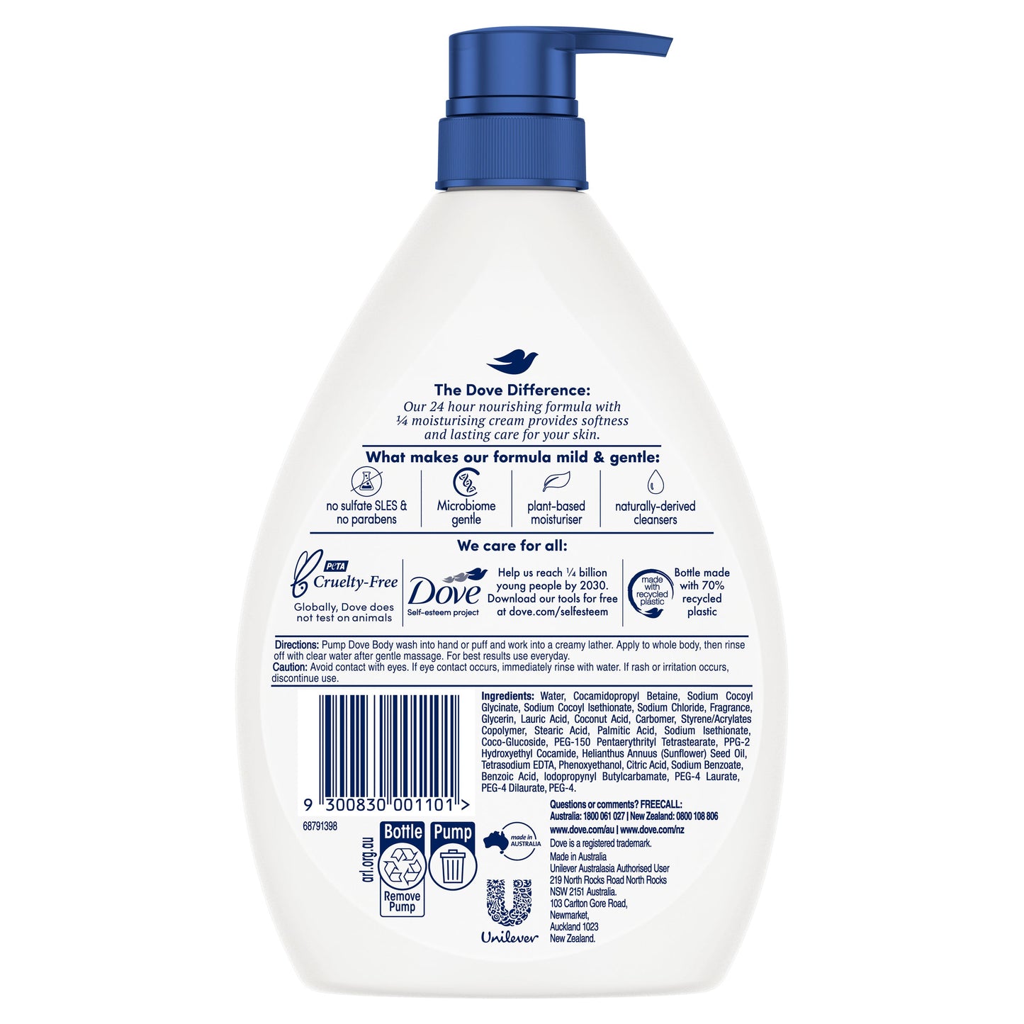Dove Body Wash Triple Moisturising Soap 1 LTR 1 Bottle - Cutprice Online