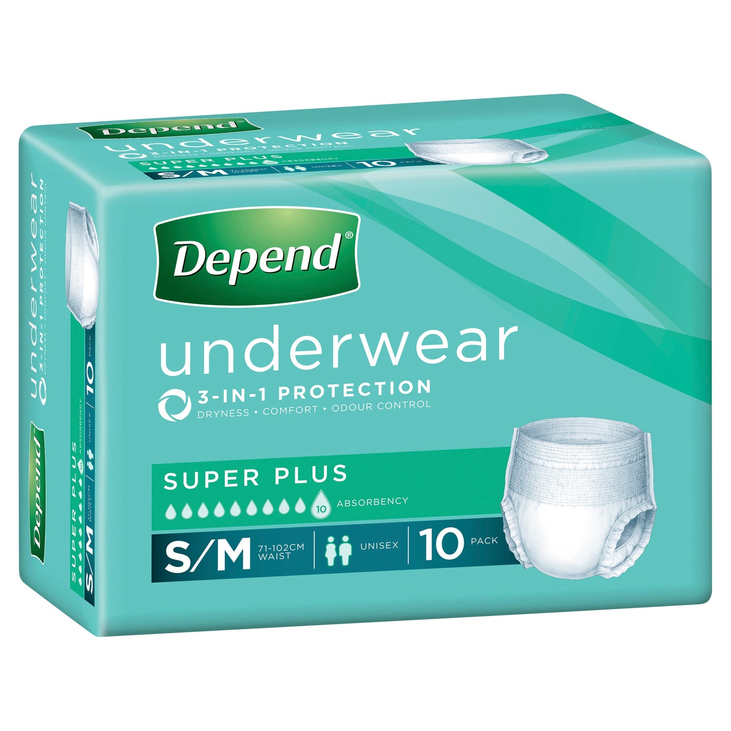Depend Unisex Underwear Super Plus Small & Medium 10 Pack - Cutprice Online