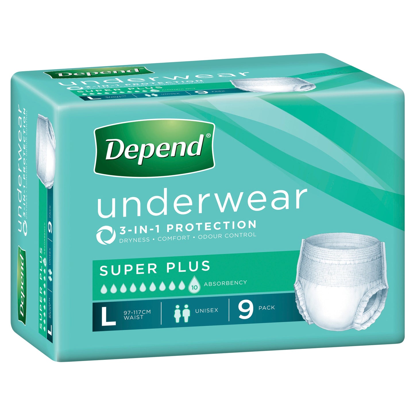 Depend Unisex Underwear Super Plus Large 9 Pack - Cutprice Online