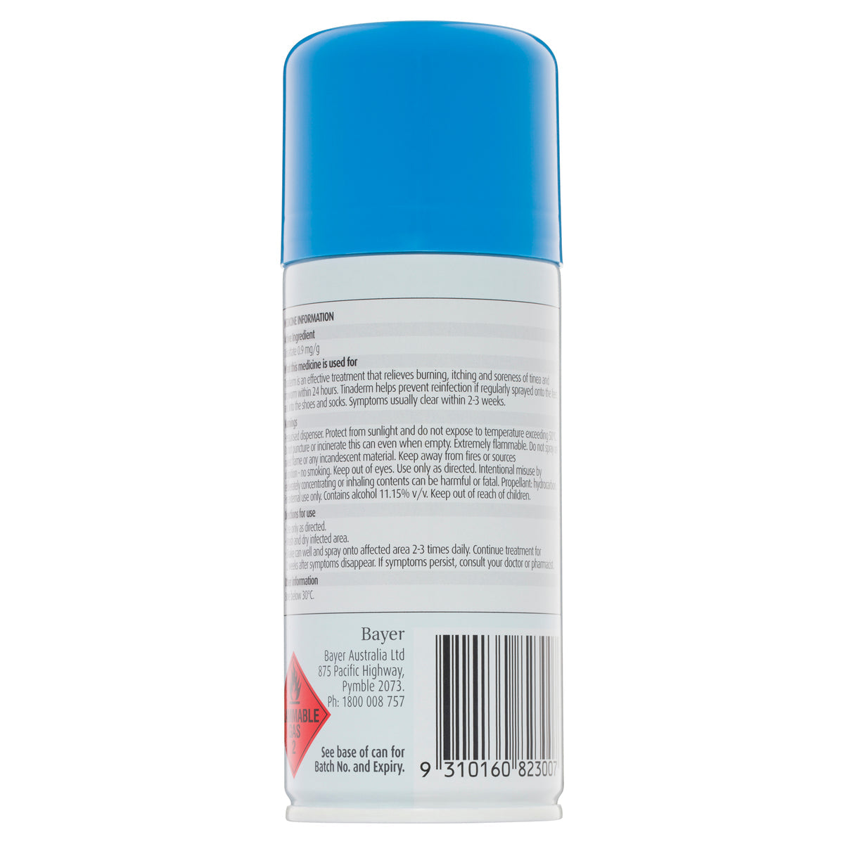 Canesten Tinaderm Powder Spray Tinea and Ringworm Treatment 100g - Cutprice Online