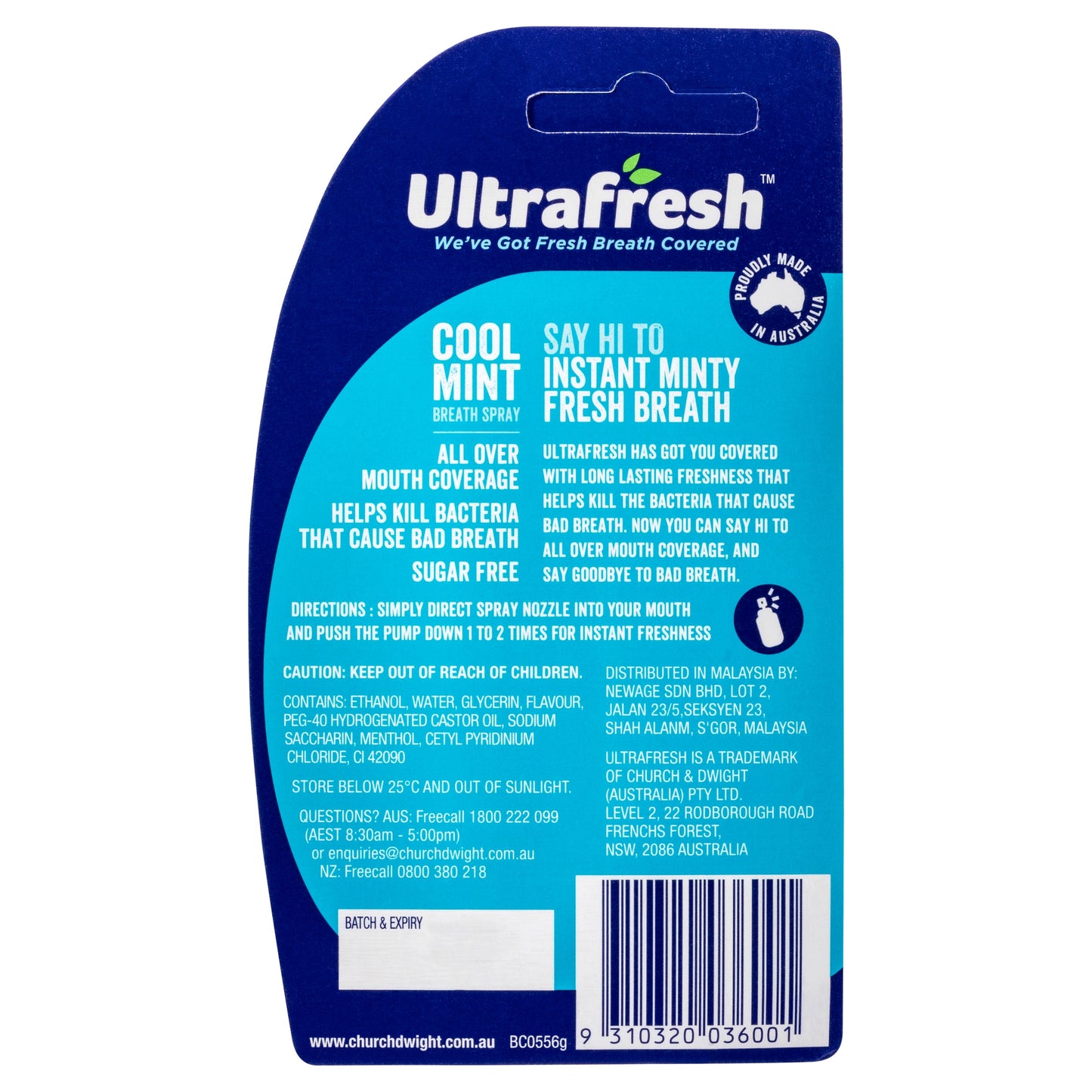 Ultrafresh Spray CoolMint 12ml - Cutprice Online