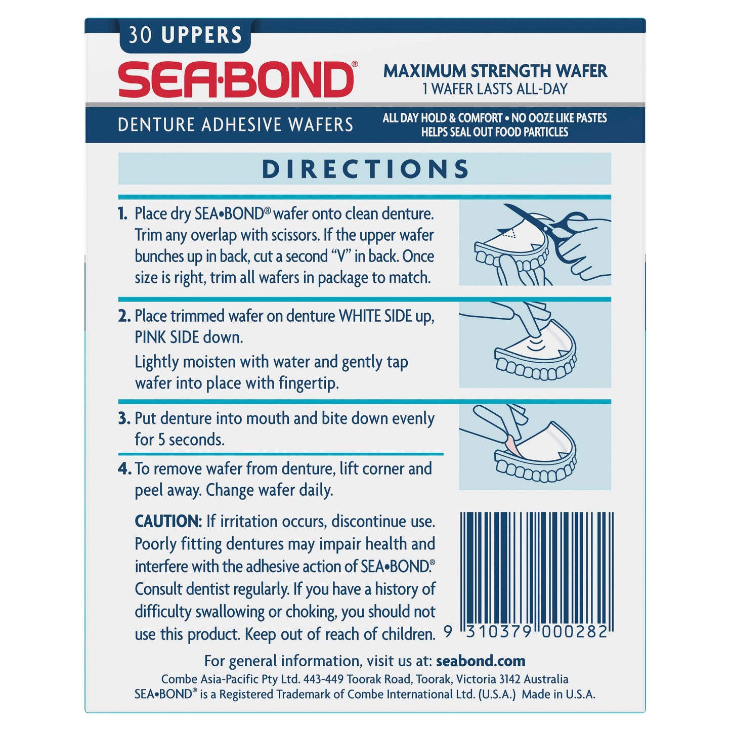 Sea Bond Denture Adhesive Uppers 30 - Cutprice Online