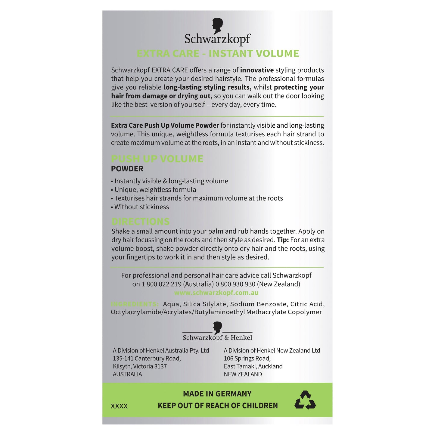 Schwarzkopf Extra Care Instant Volume Powder 10g - Cutprice Online