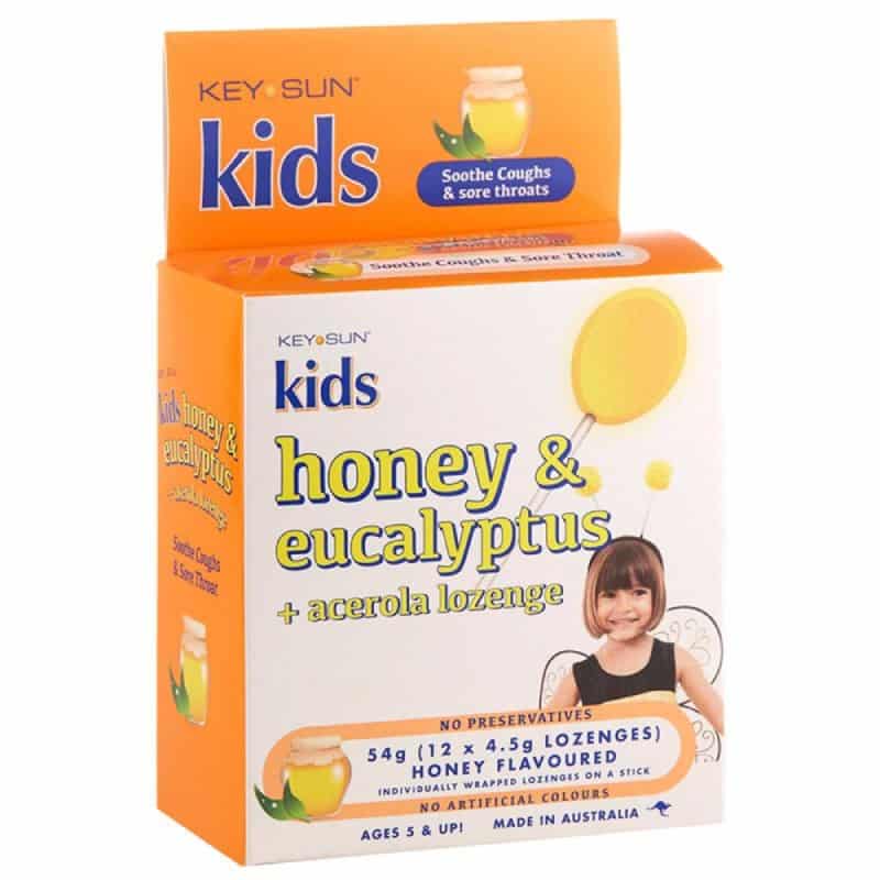 Key Sun All Natural Kids Honey & Eucalyptus + Vitamin C Lozenges 12 - Cutprice Online