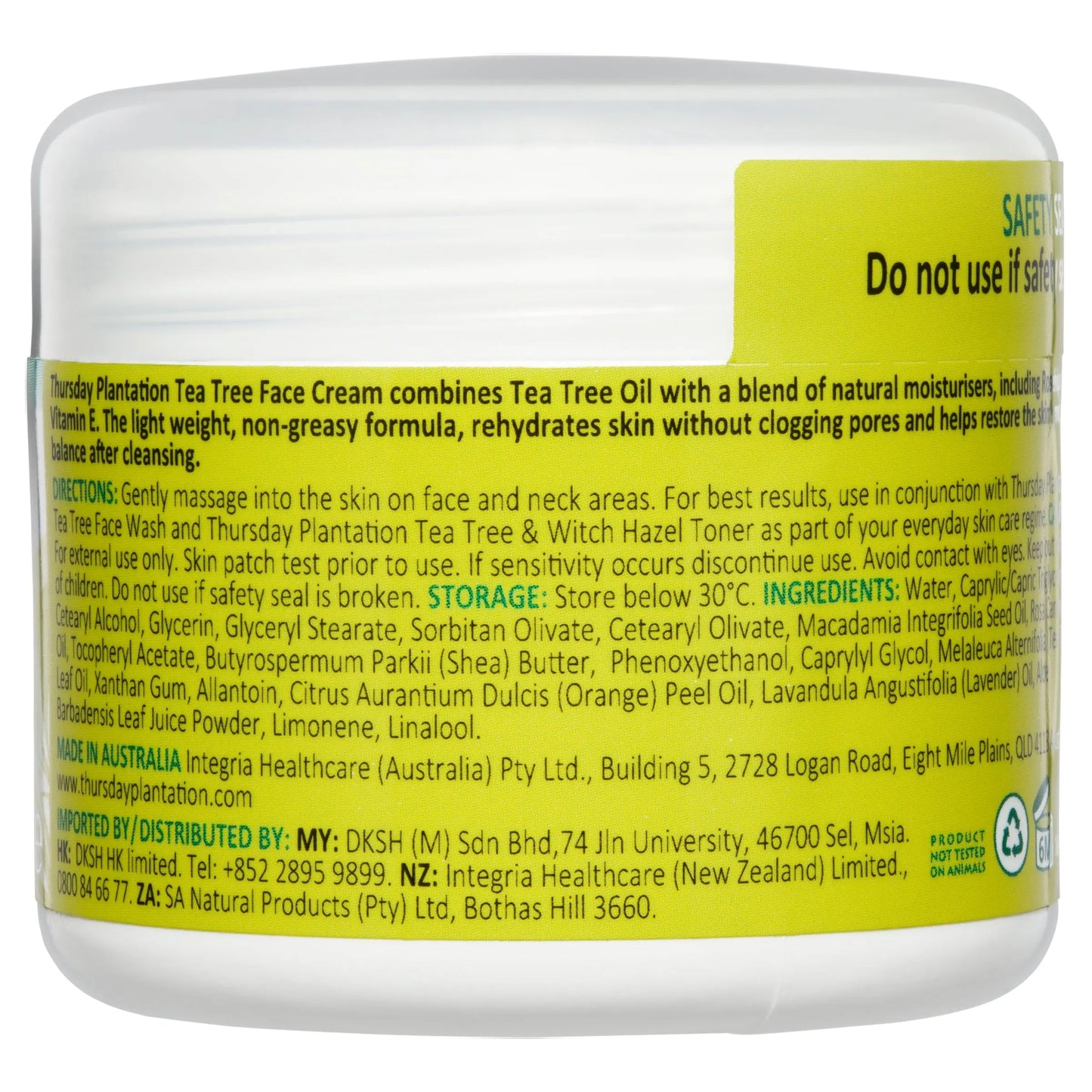 Thursday Plantation Tea Tree Face Cream 65g THURSDAY PLANTATION