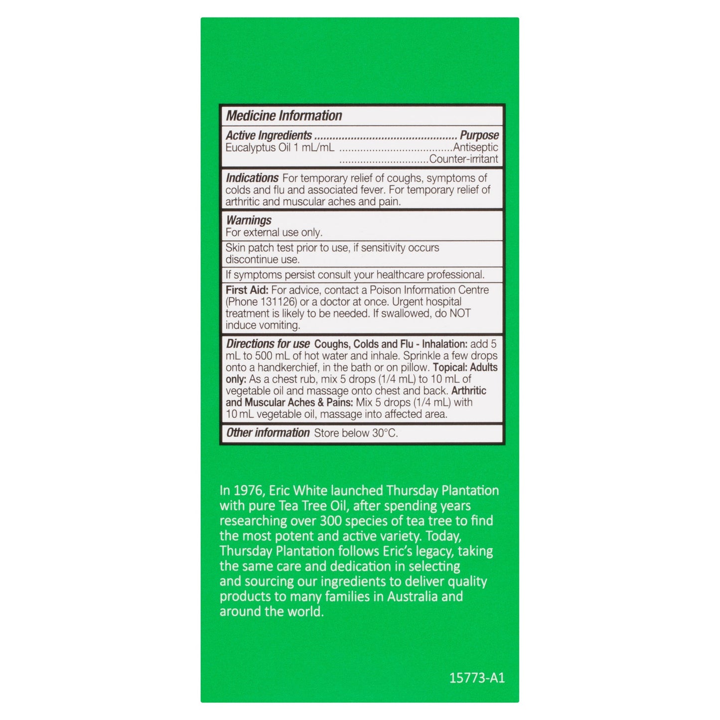 Thursday Plantation 100% Pure Eucalyptus Oil 200ml THURSDAY PLANTATION