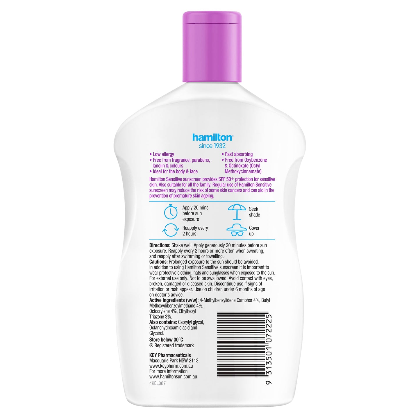 Hamilton Sensitive Lotion with SPF50+ 265ml - Cutprice Online