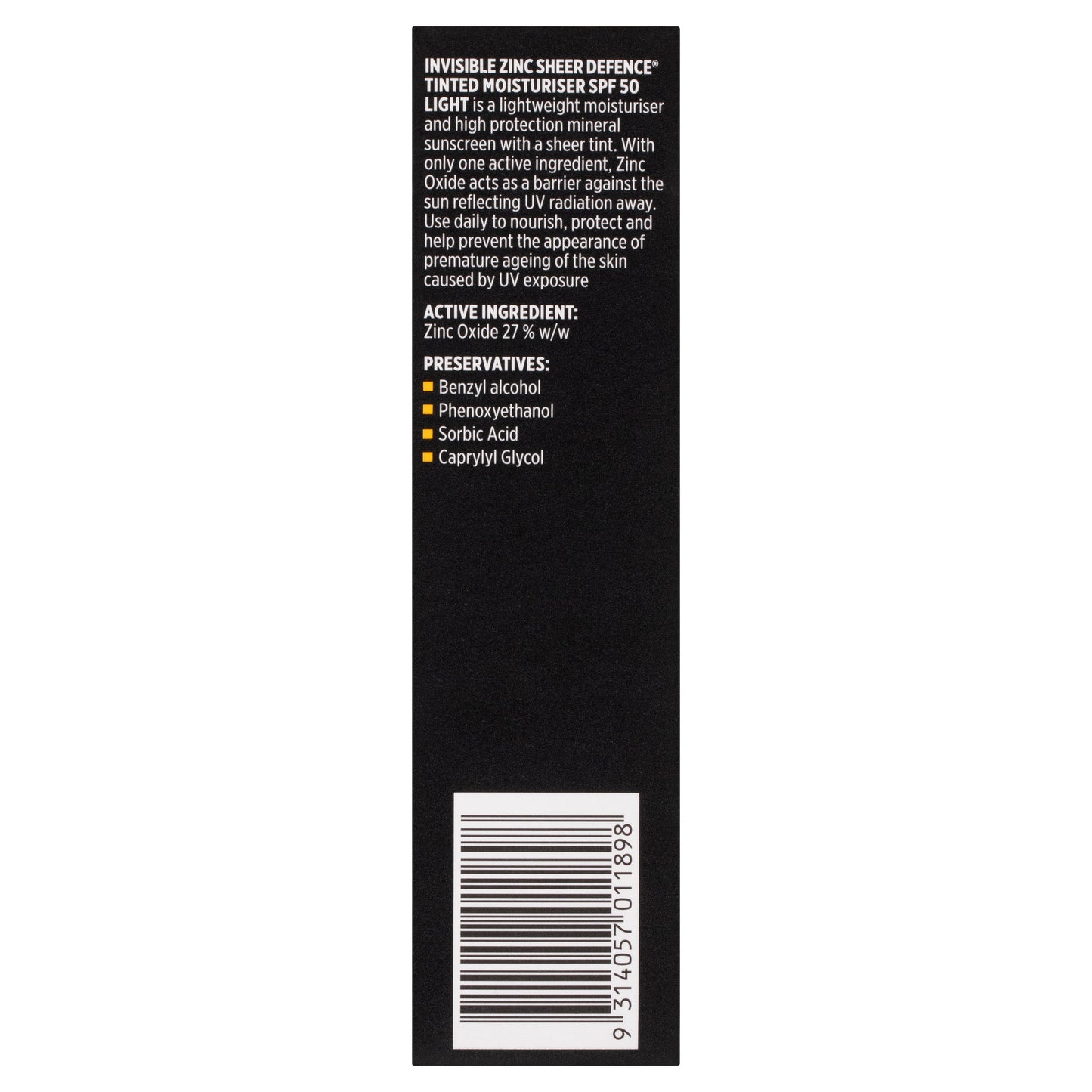 Invisible Zinc SPF 50+ Sheer Defence Tinted Moisturiser Light 50g - Cutprice Online
