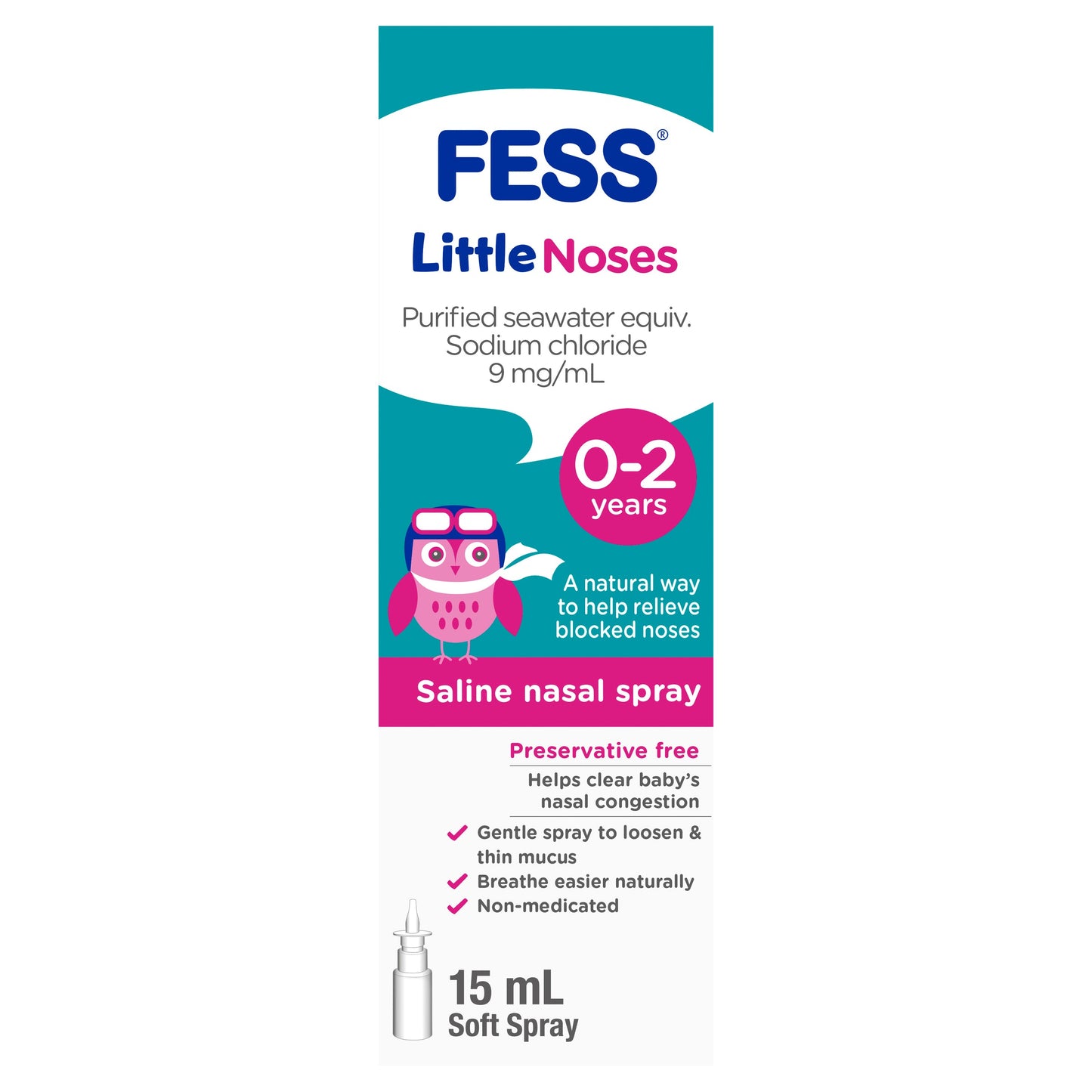 Fess Little Noses Saline Nose Spray Single 15ml - Cutprice Online