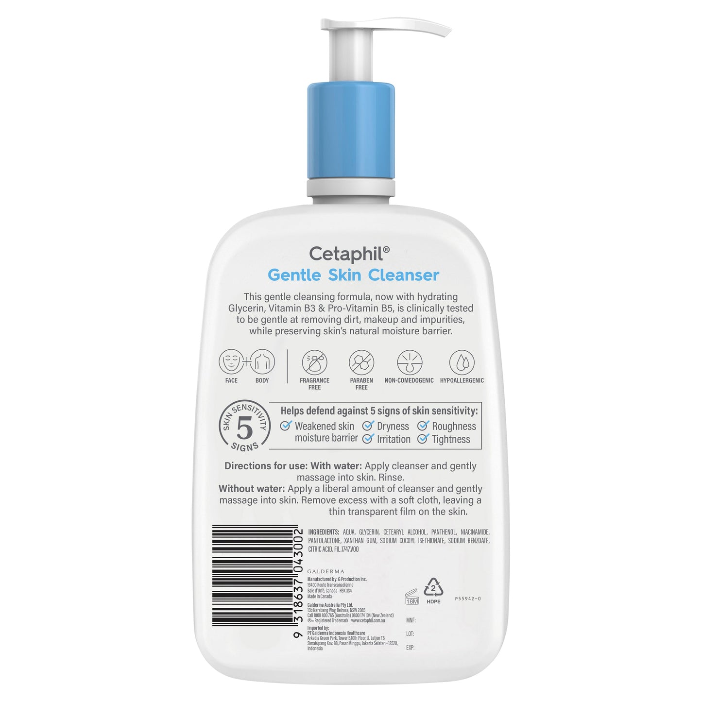 Cetaphil Gentle Skin Cleanser for Face & Body Care 1 Litre - Cutprice Online