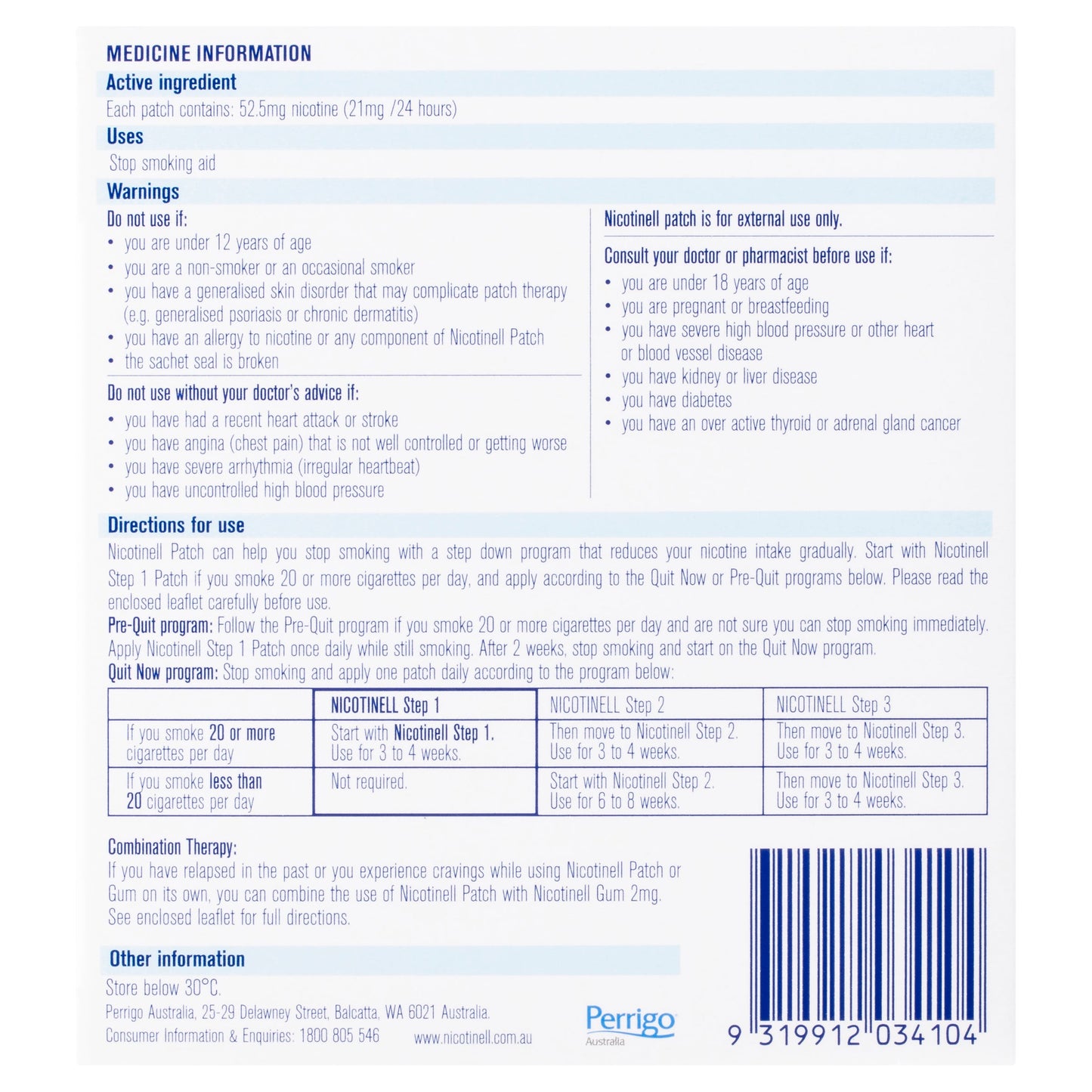 Nicotinell Patch 21mg 7 Patches - Cutprice Online