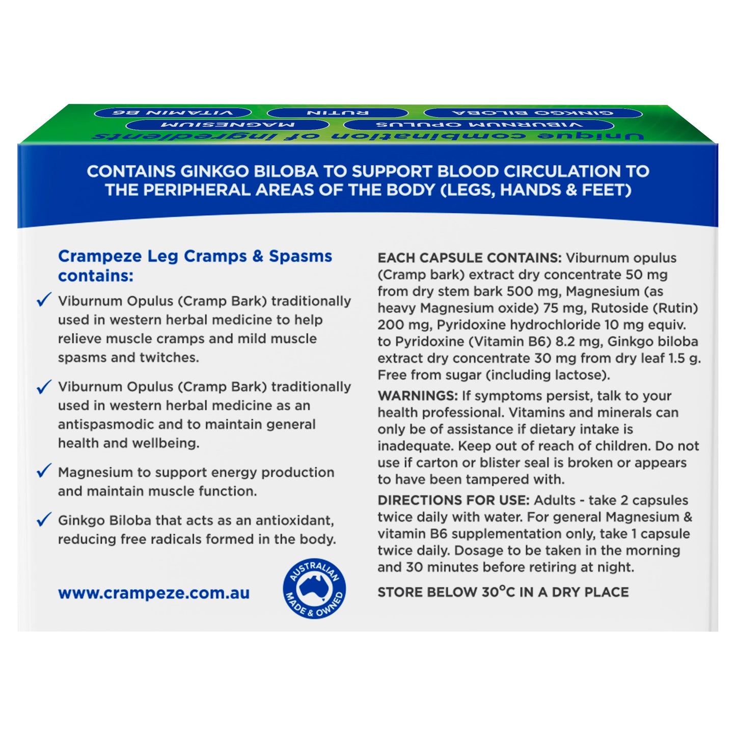 Crampeze Night Cramps 30 Capsules - Cutprice Online