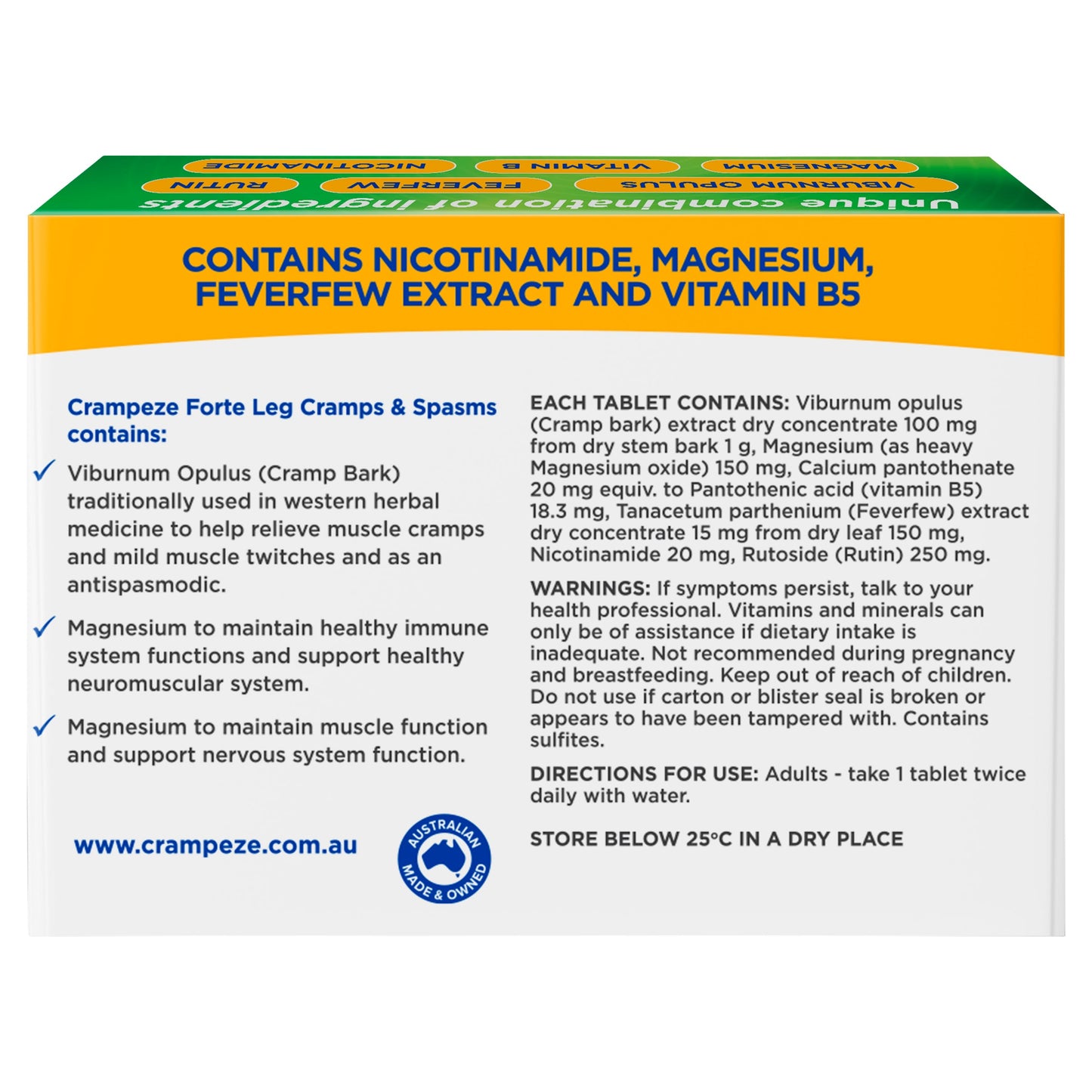 Crampeze Forte 30 Tablets - Cutprice Online