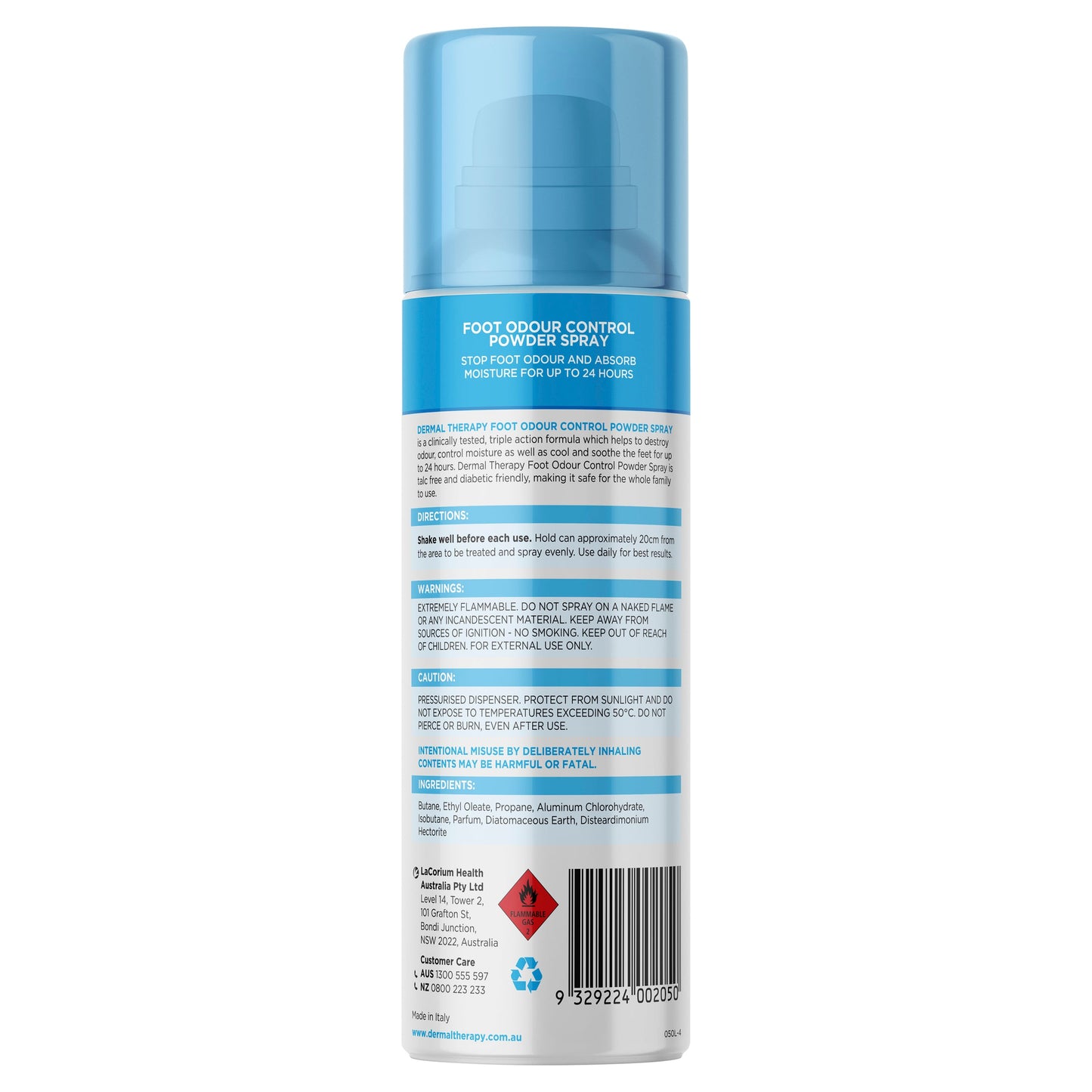 DERMAL THERAPY Foot Odour Control Powder Spray 210mL - Cutprice Online