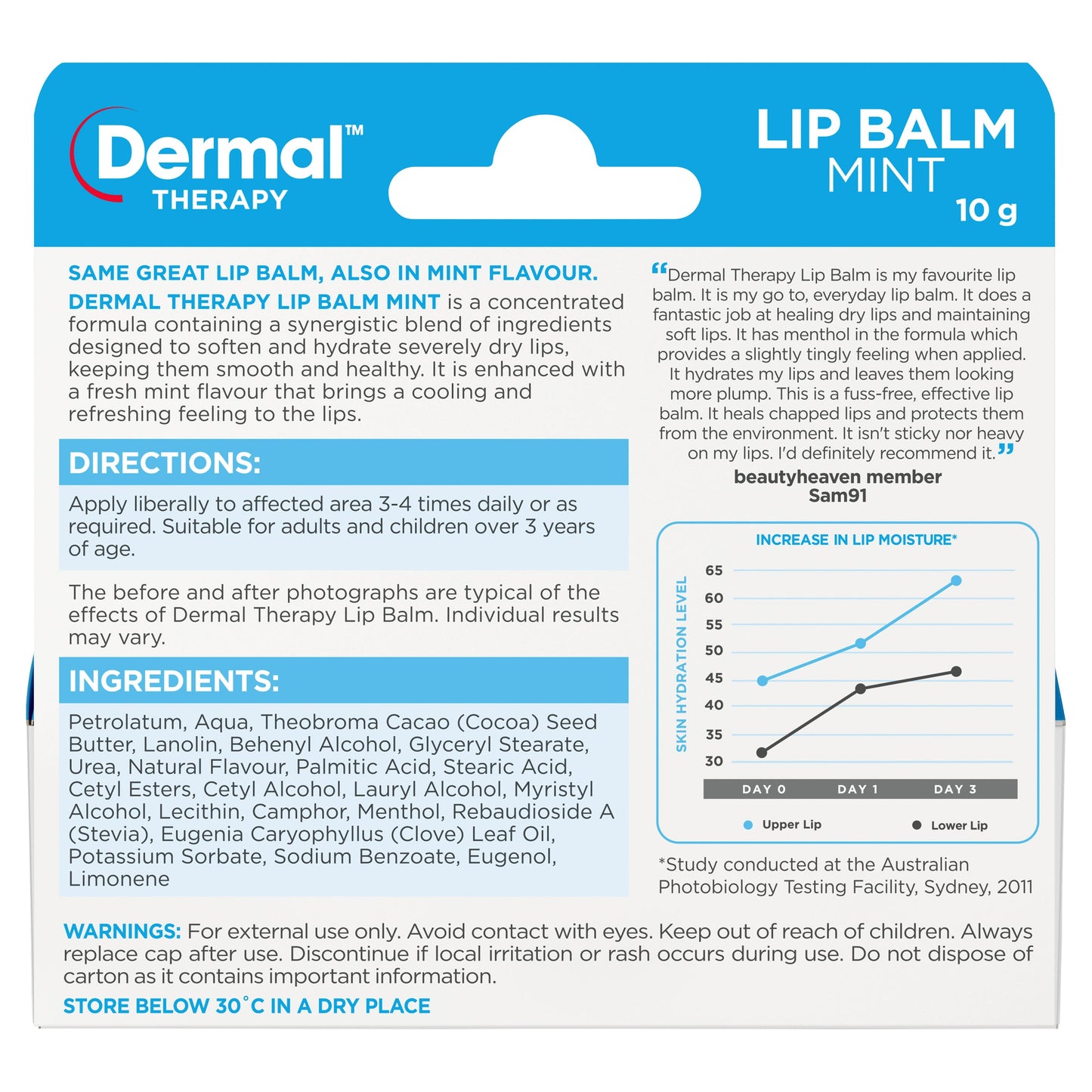 Dermal Therapy Lip Balm Mint 10g - Cutprice Online