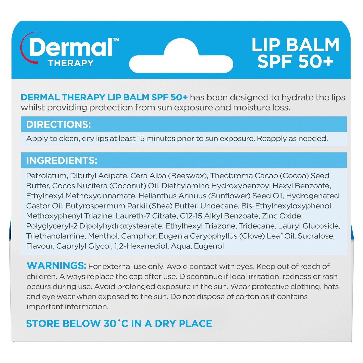 Dermal Therapy Lip Balm SPF 50+ 10g - Cutprice Online