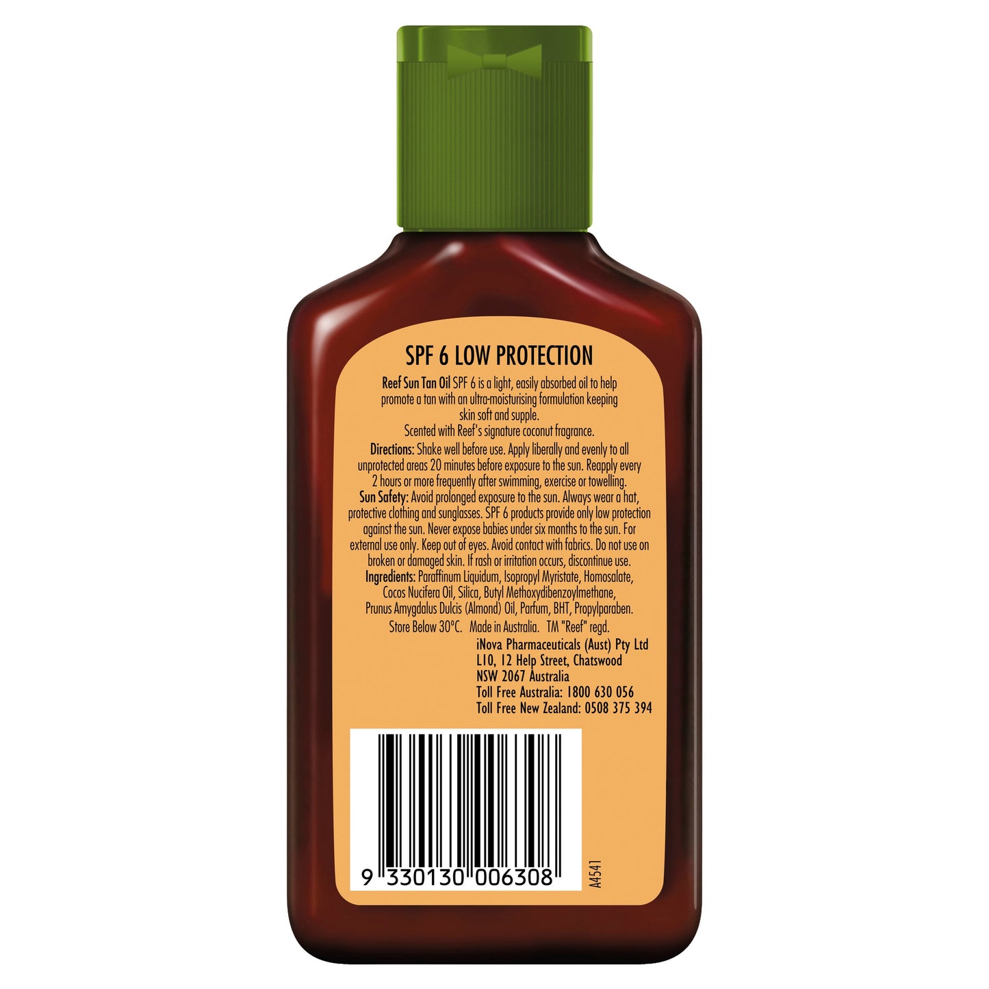 Reef Dark Sun Tan Oil SPF 6+ Coconut - 125mL - Cutprice Online
