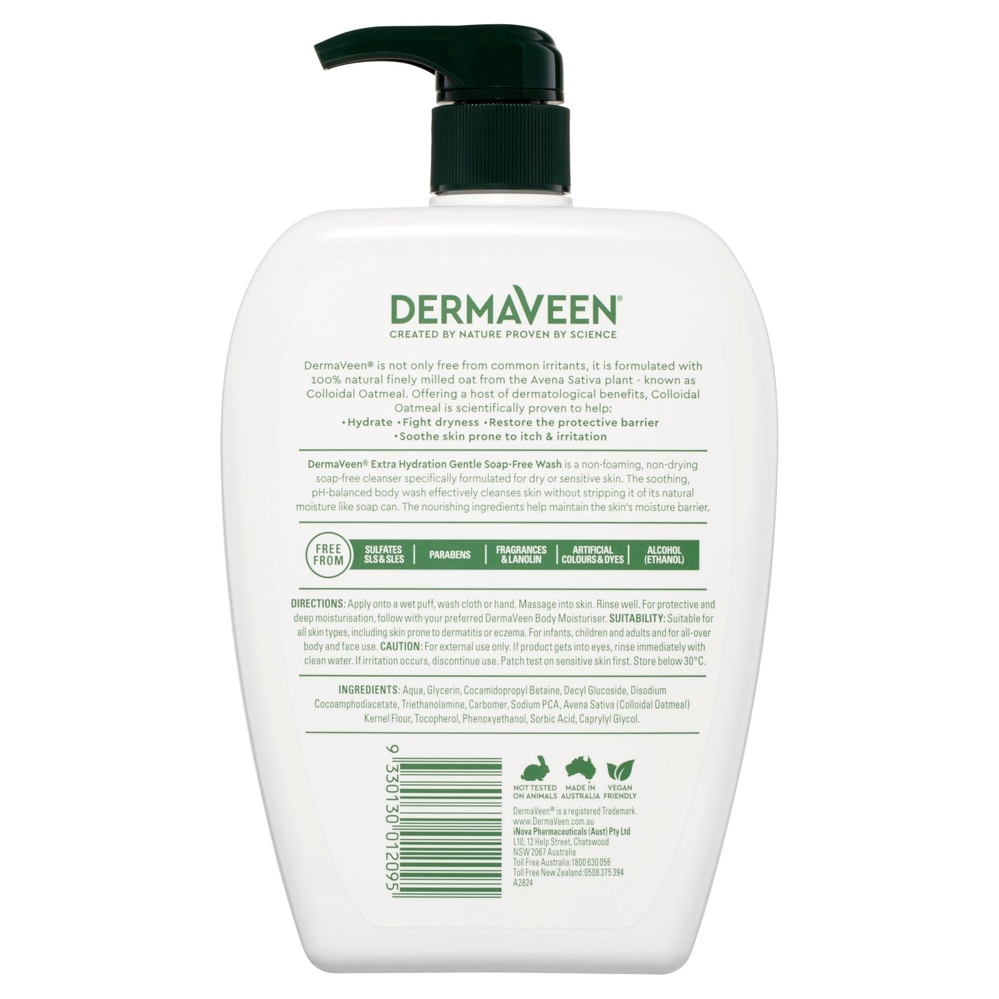 DermaVeen Extra Hydration Soap Free Wash 1 Litre - Cutprice Online