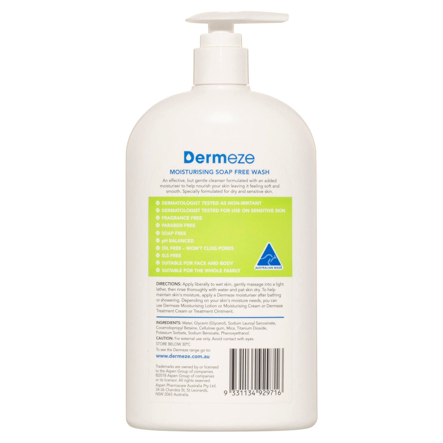 Dermeze Moisturising Soap Free Wash 500ml - Cutprice Online