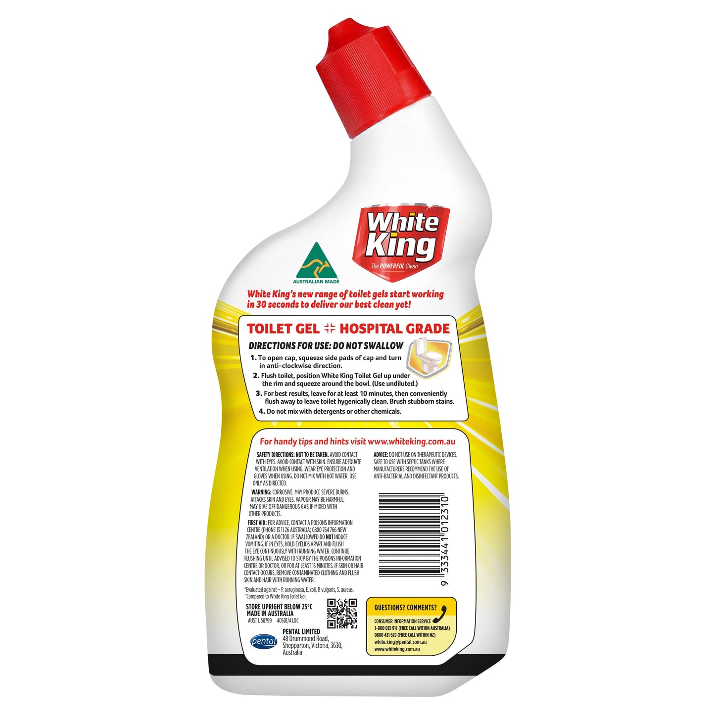 White King Toilet Gel with added Stain Remover Lemon 700ml - Cutprice Online