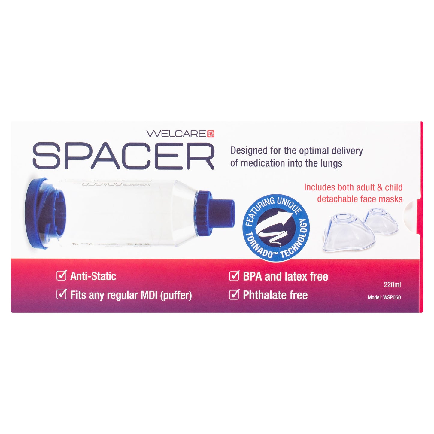 Welcare Spacer (With 1 Adult Mask And 1 Child Mask) - Cutprice Online