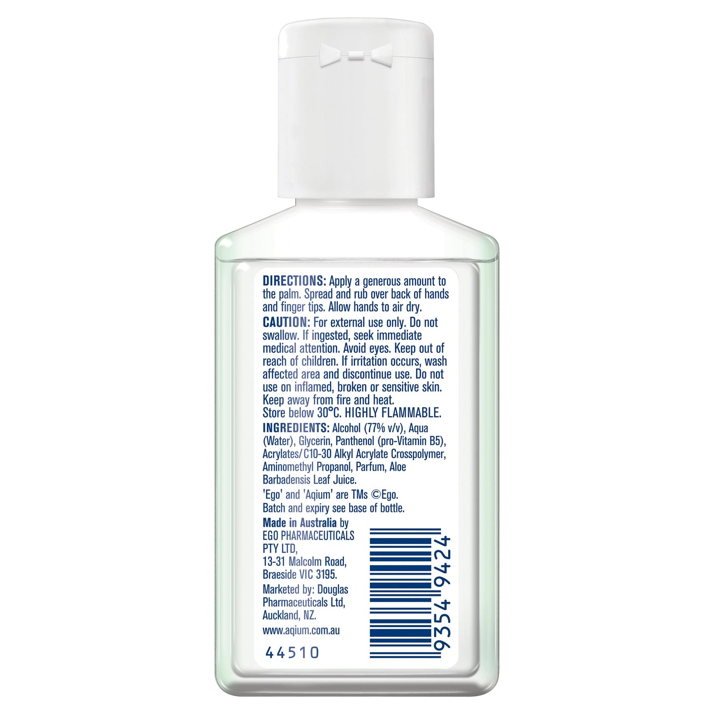 EGO AQIUM A/VERA HAND SANITIZER 60ML - Cutprice Online