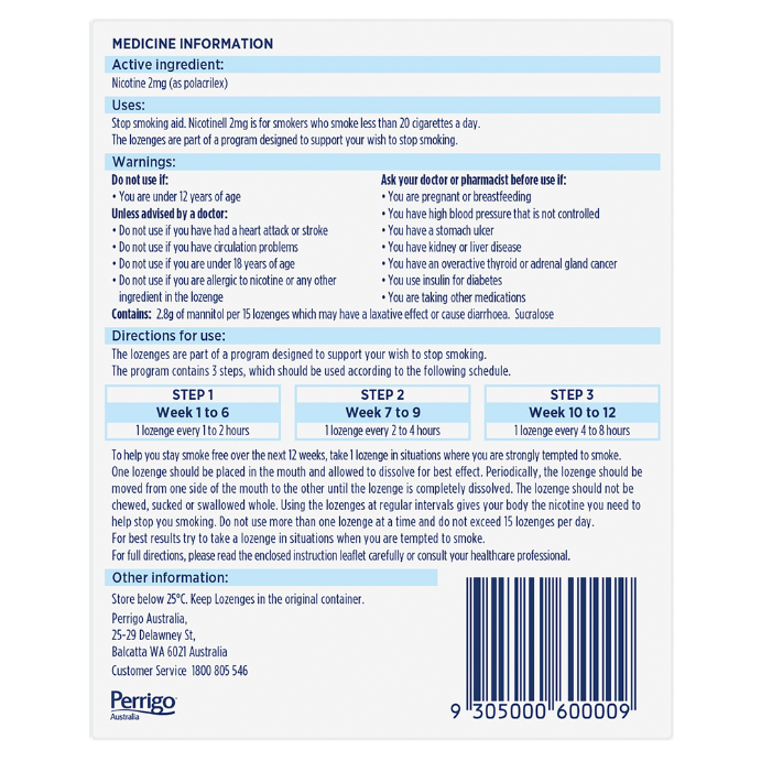 Nicotinell Mint 2mg 81 Mini Lozenges
