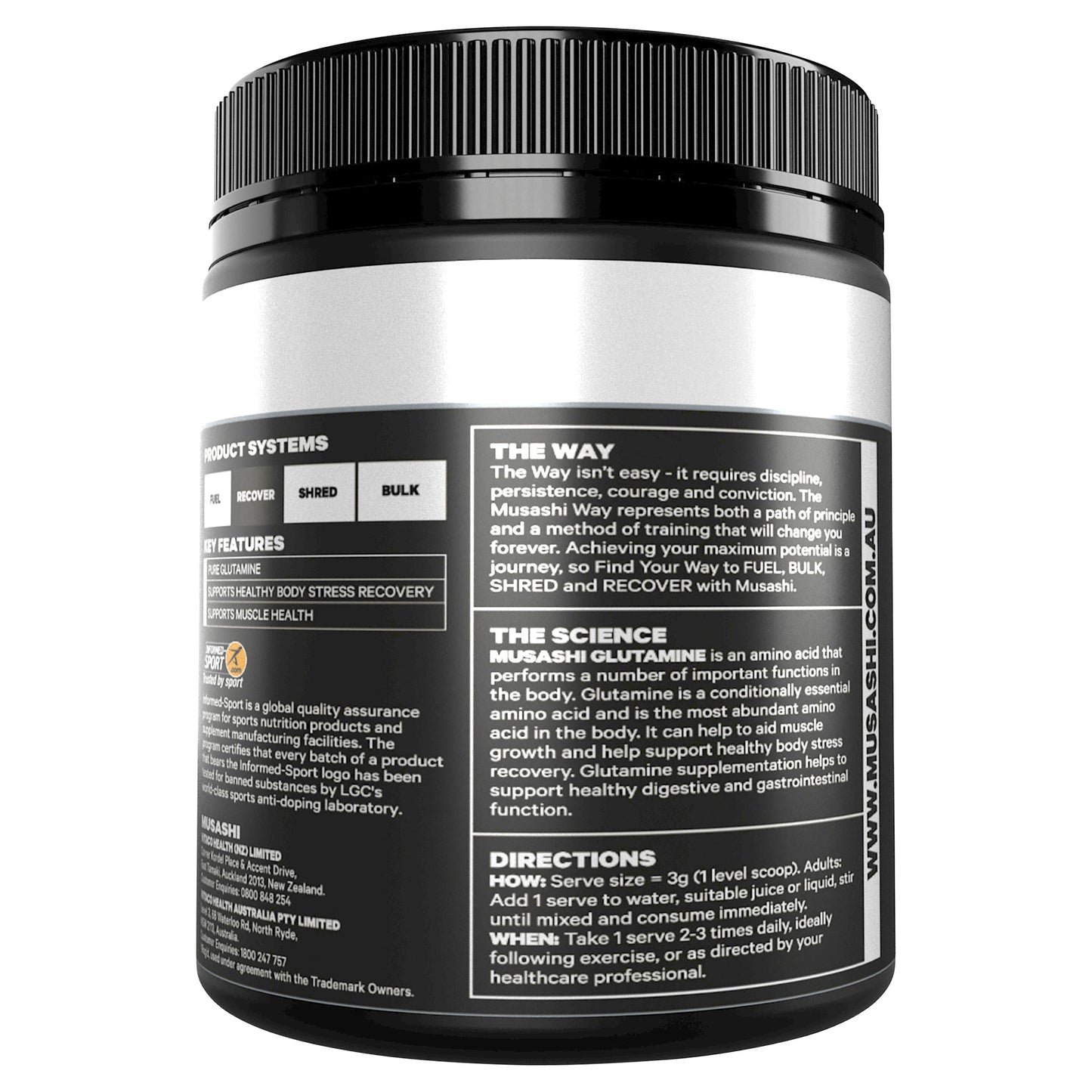Musashi Glutamine Unflavoured 350g - Cutprice Online