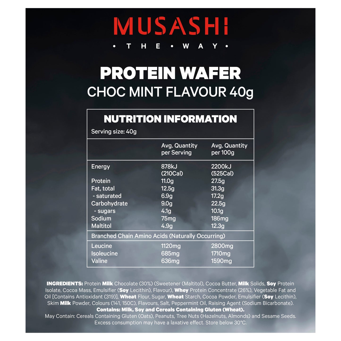 Musashi Protein Wafer Bar Choc Mint 40g 12PACK - Cutprice Online
