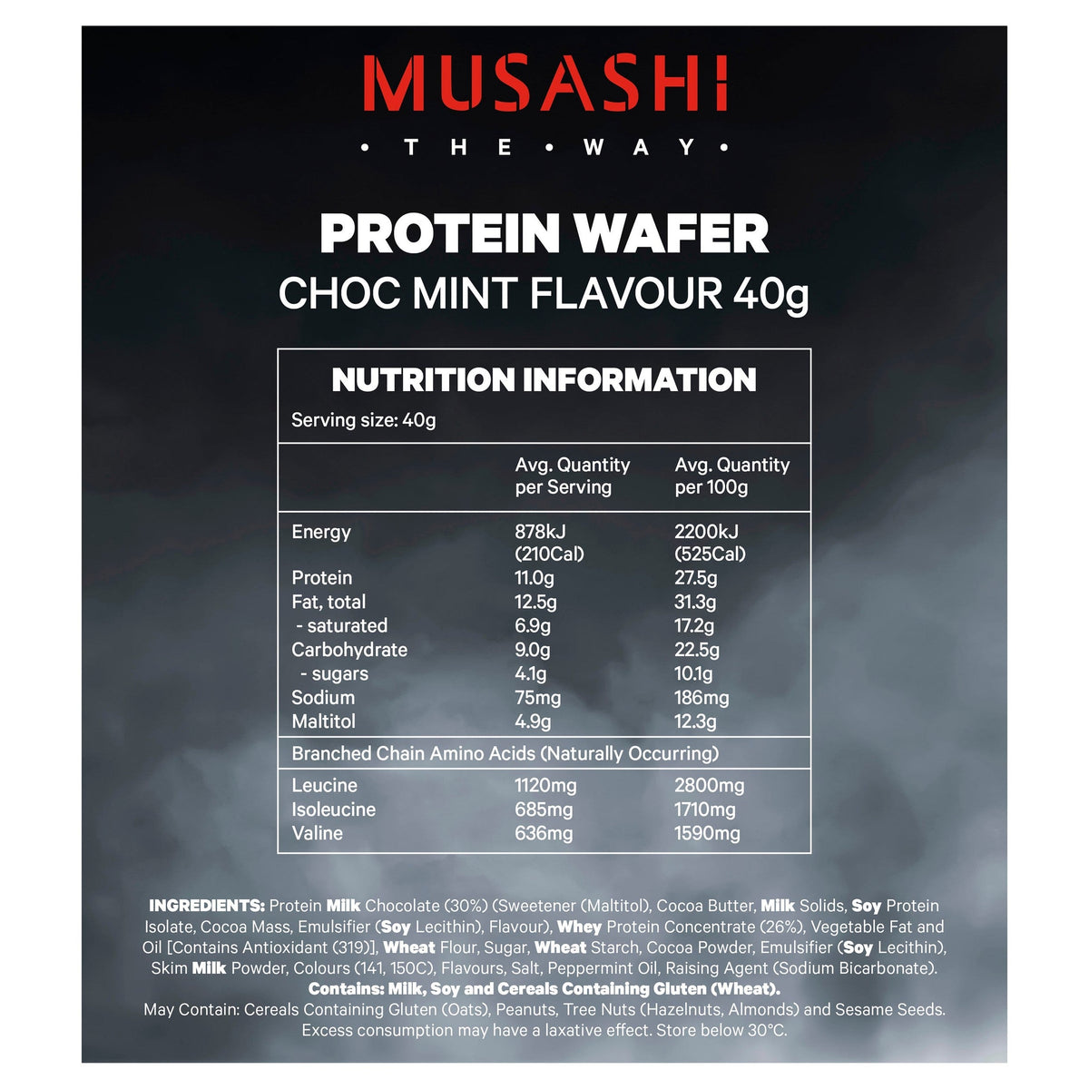 Musashi Protein Wafer Bar Choc Mint 40g 12PACK