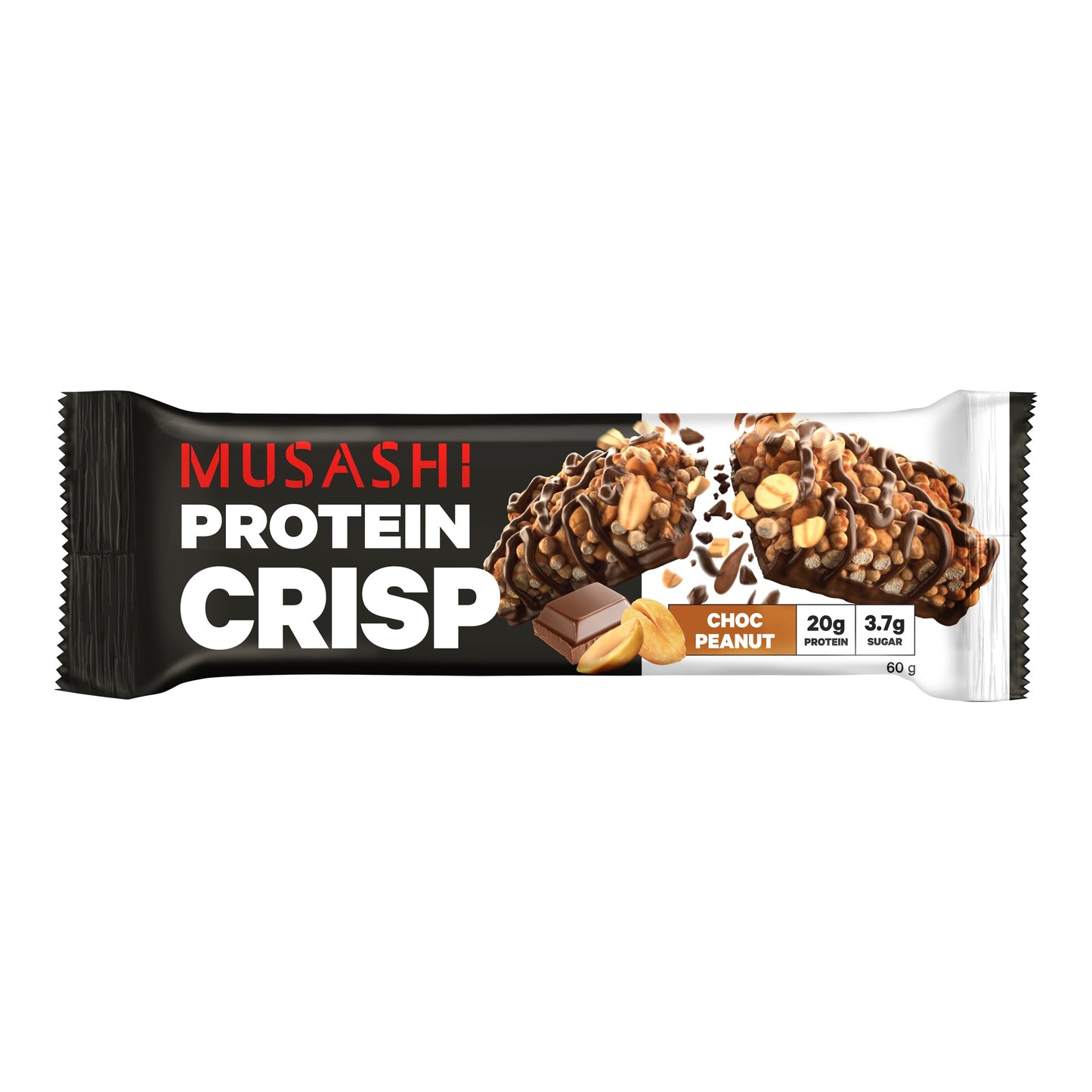 Musashi Protein Crisp Bar Choc Peanut 60g 12PACK - Cutprice Online