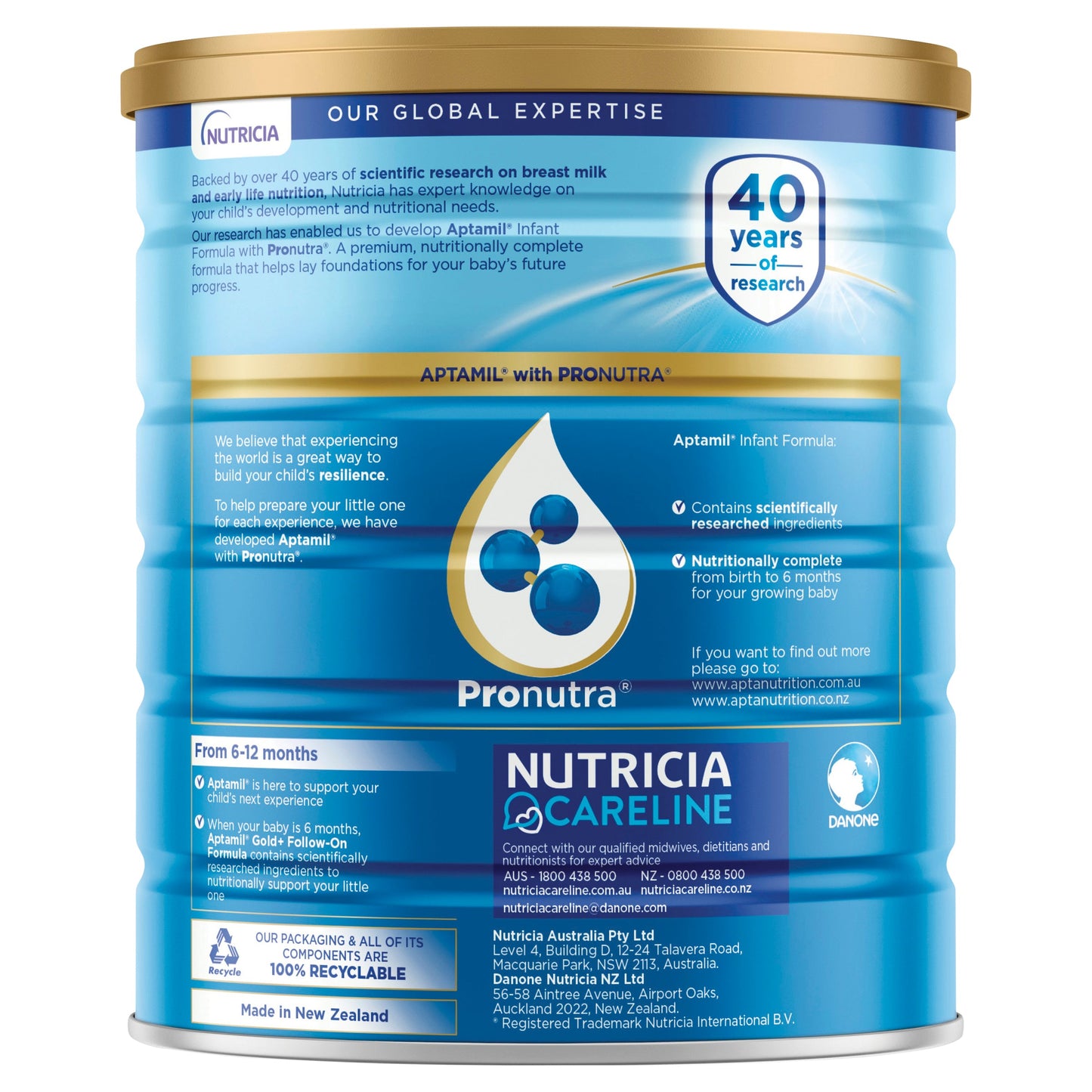 Aptamil Gold+ 1 Baby Infant Formula From Birth to 6 Months 900g - Cutprice Online