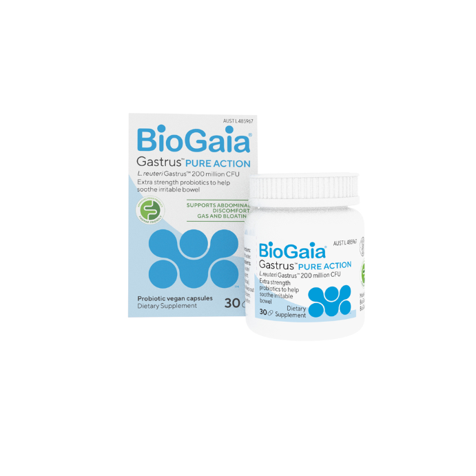 BioGaia Gastrus Pure Action Probiotic Vegan Capsules 30