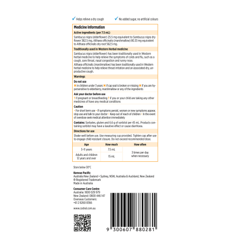Codral Kids Cold & Flu Dry Cough 200mL