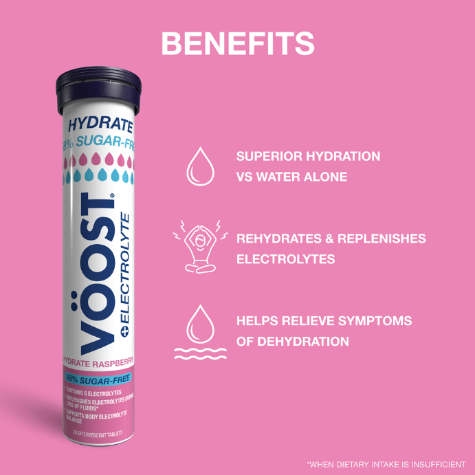 VÖOST Hydrate 98% Sugar Free Raspberry 20 Pack