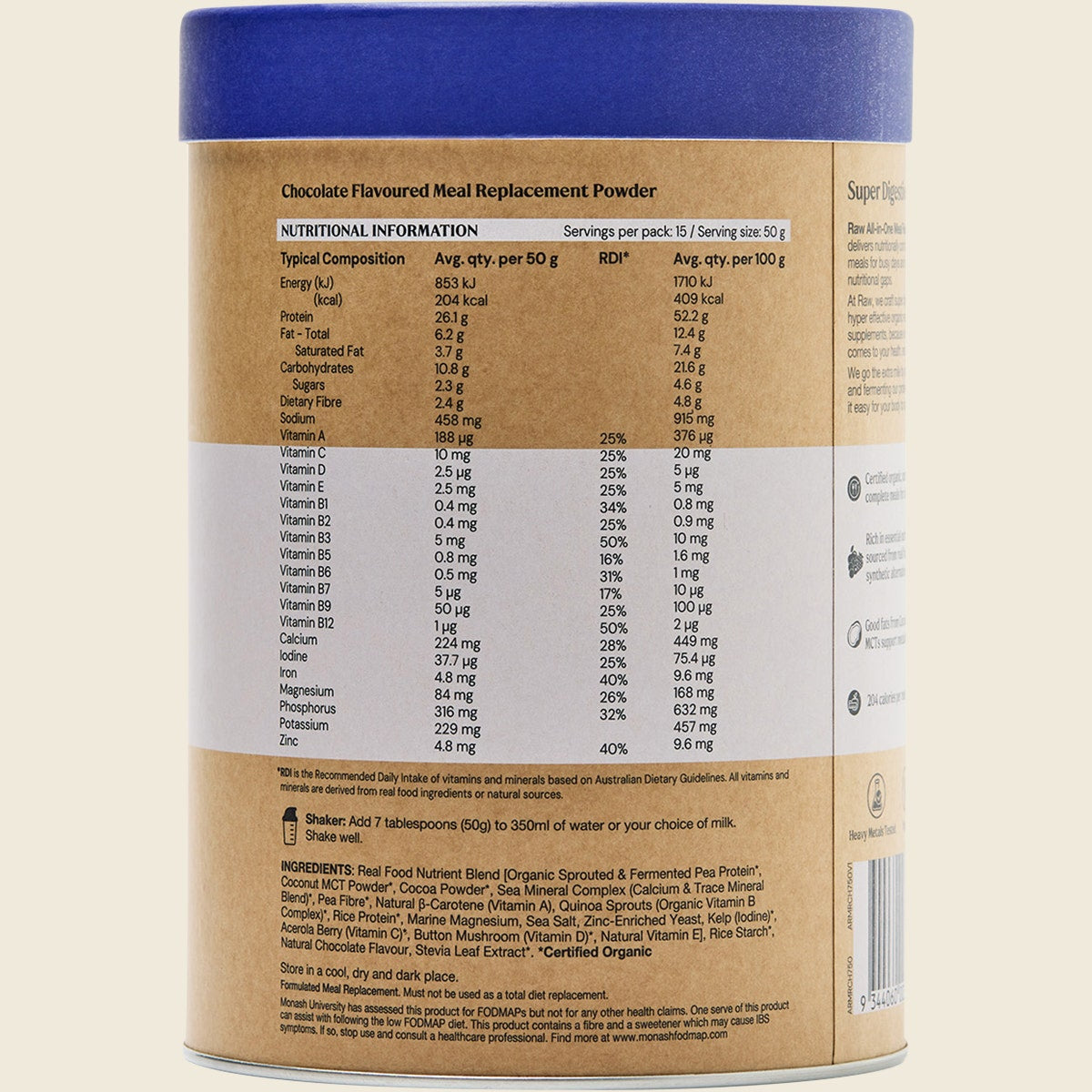 Amazonia Raw All-In-One Meal Replacement Decadent Chocolate 750g