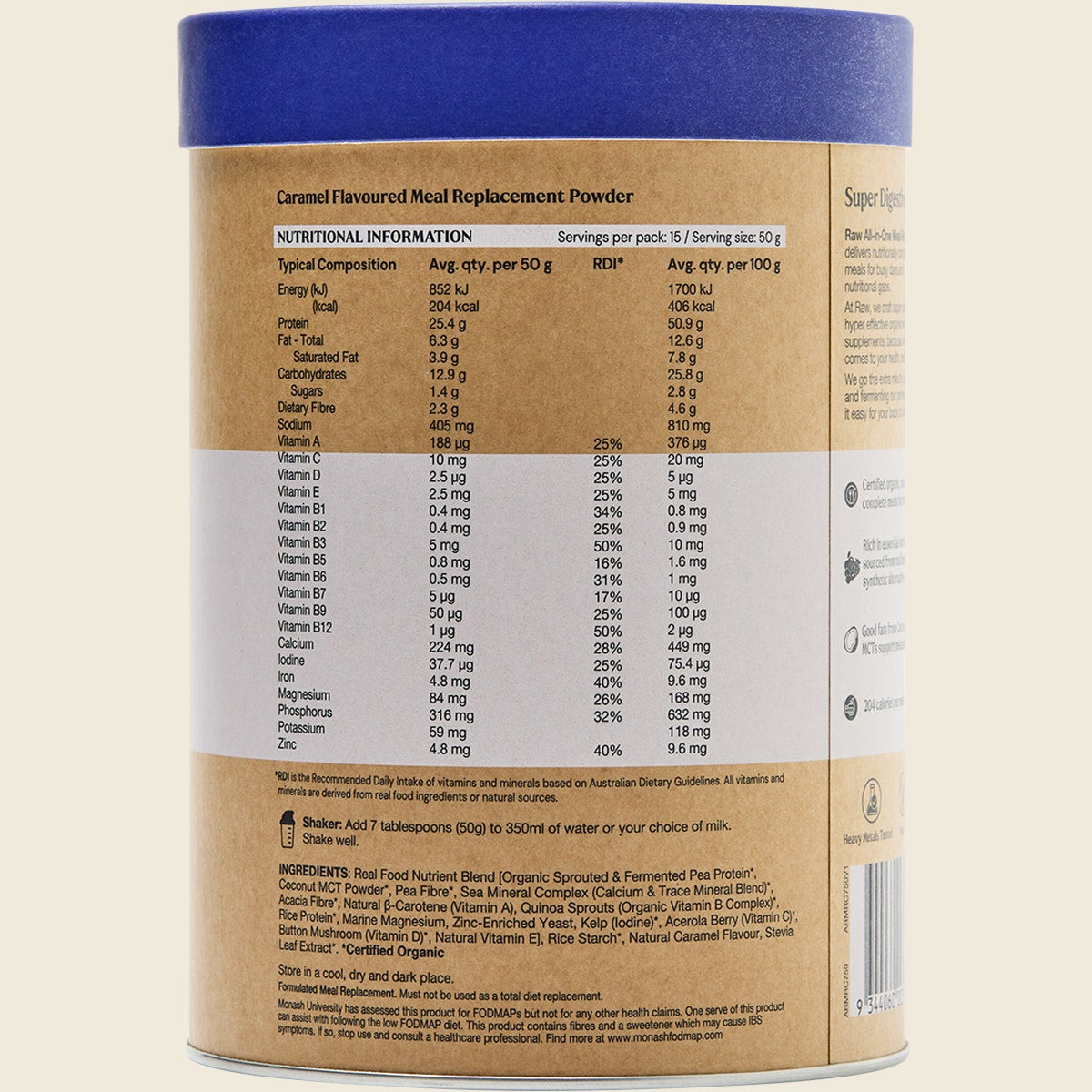 Amazonia Raw All-In-One Meal Replacement Burnt Caramel 750g