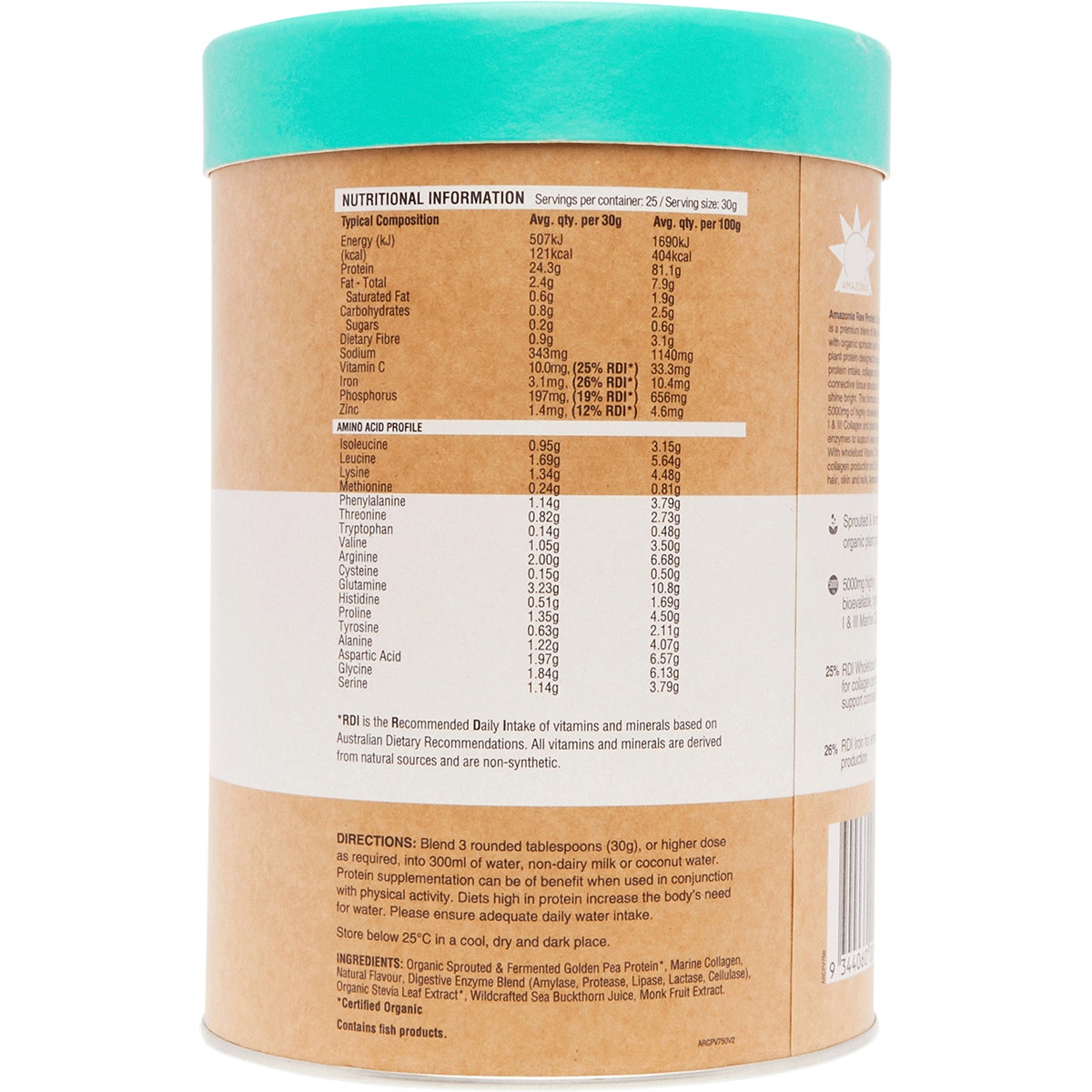 Amazonia Raw Protein Collagen Plus Vanilla Maple 750g - Cutprice Online