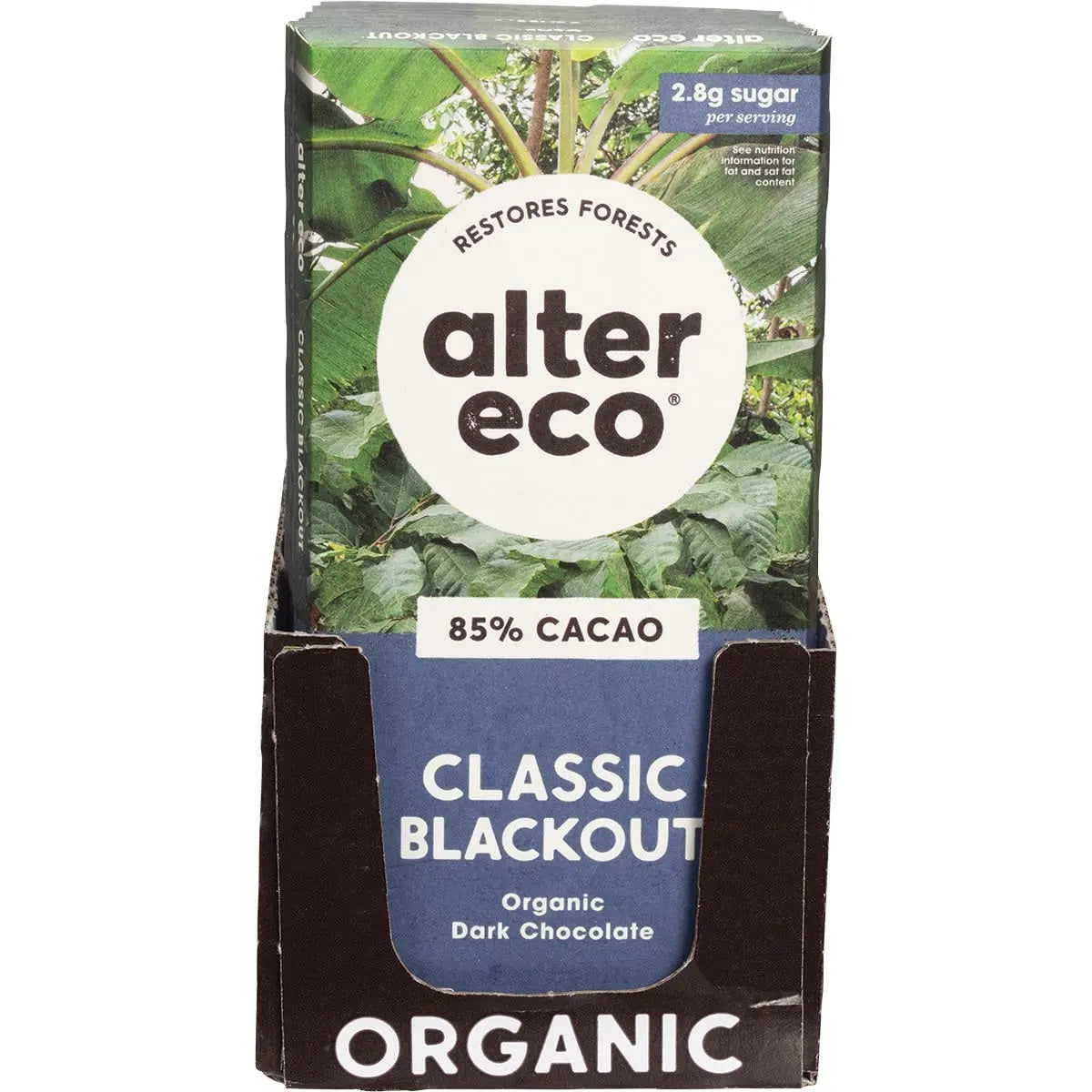 Alter Eco Chocolate (Organic) 85% Cacao Dark Blackout 80g 12 Pack ALTER ECO