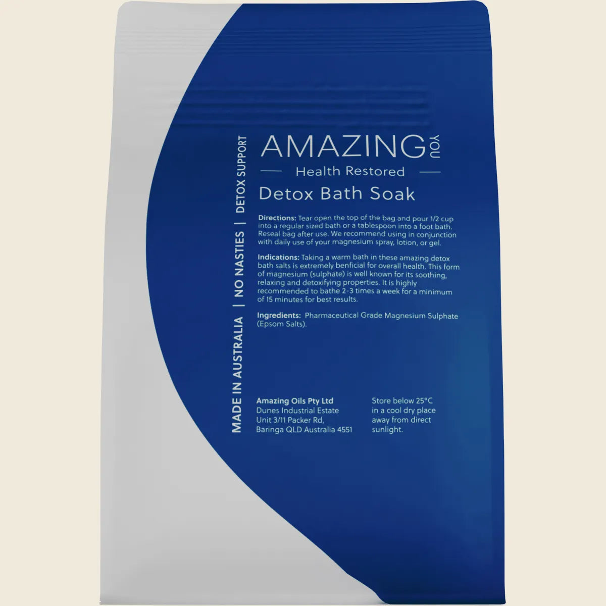 Amazing You Epsom Salts Detox Bath Soak Pure Magnesium Sulphate 1kg